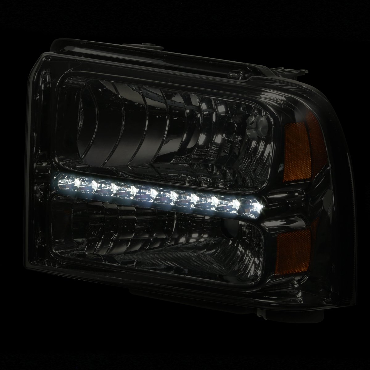 Auto Dynasty 3D LED Headlights & Grille for Ford F250-F550 (2005-2007) - Black Chrome - Off-Road & Custom Builds