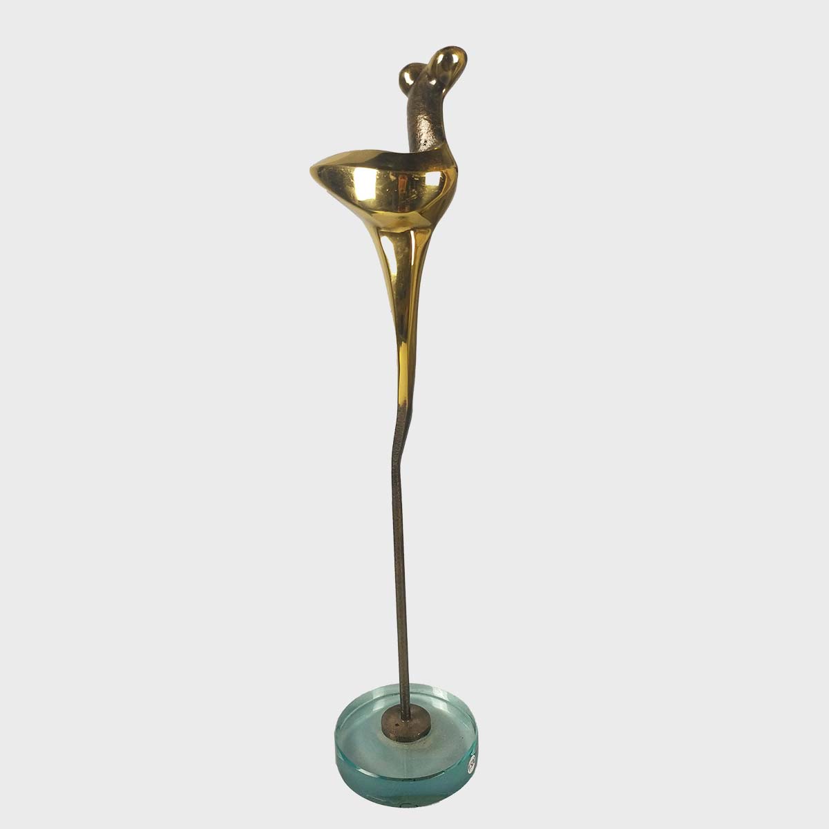 Elegant Bronze Sculpture with Glass Base - Handcrafted Home Decor for Living Room, Office & Gifts | Modern Art Statue for Interior Design