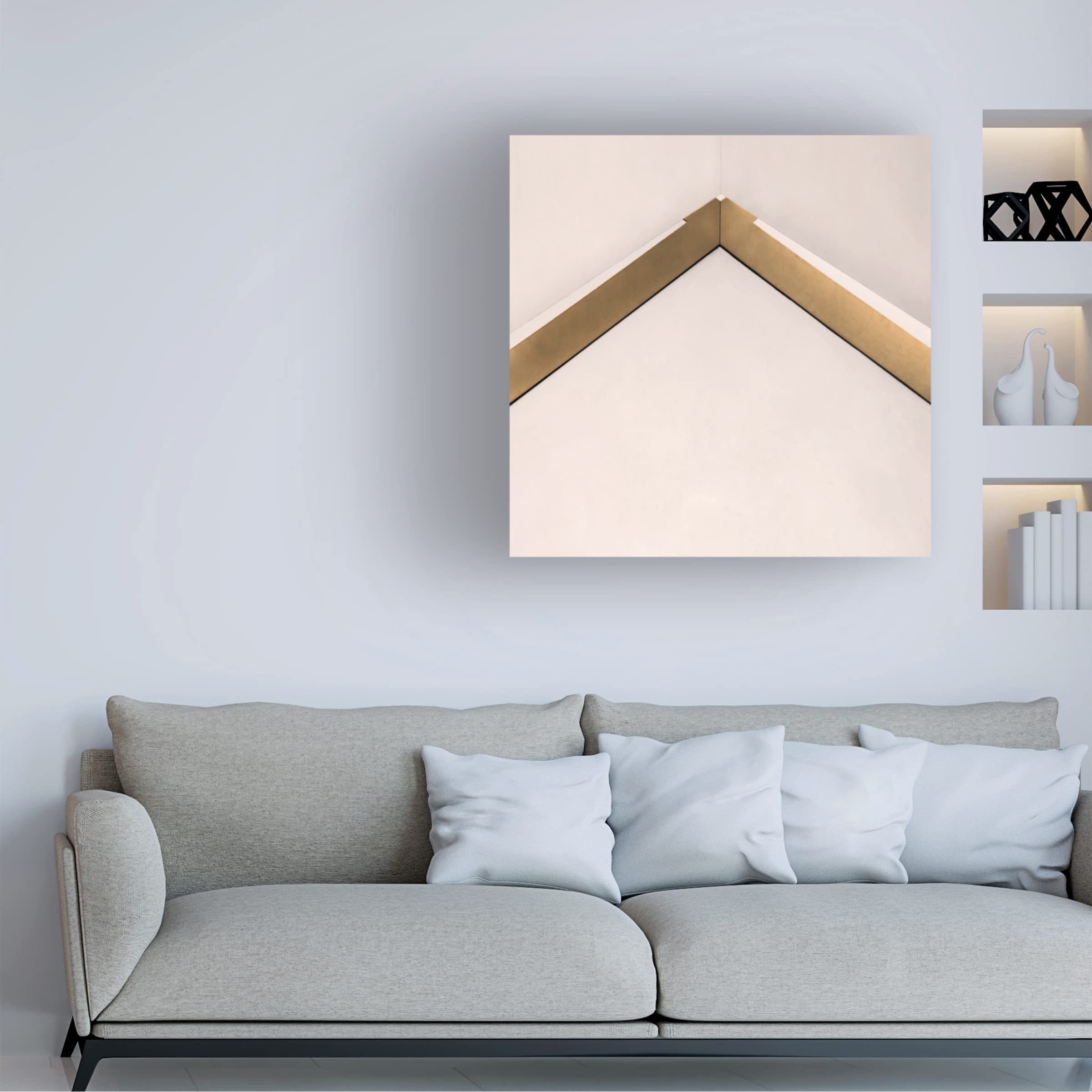 Trademark Fine Art 'Gold Connection' Canvas Art by Gilbert Claes - Modern Abstract Wall Decor for Living Room, Bedroom & Office