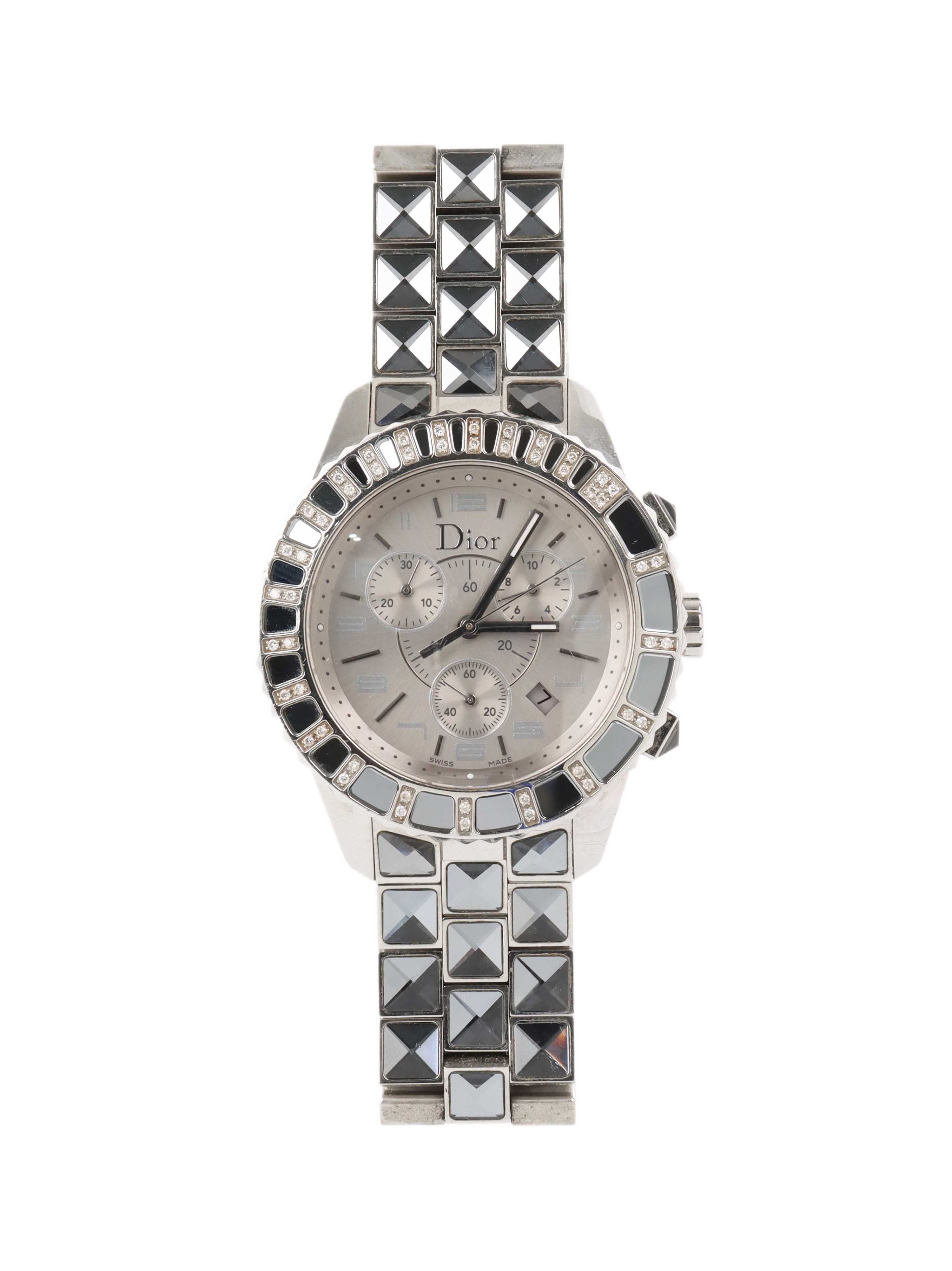 Dior Christal Silver Sapphire Watch for Women | Luxury Fashion Timepiece | Perfect for Gifts, Parties & Special Occasions