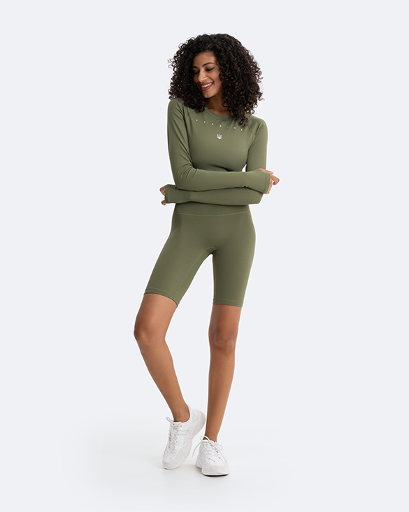 Women's Cropped Long Sleeve Shirt - Comfortable & Stylish Workout Top for Yoga, Gym & Casual Wear | Creating Power Within