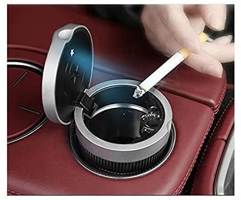 Premium Car Ashtray with Detachable Lighter Set - Blue LED Light Indicator, Leak-Proof Lid for Cars, Home & Office Use | Perfect for Travel, Road Trips & Smoking Areas (Color: Blue)