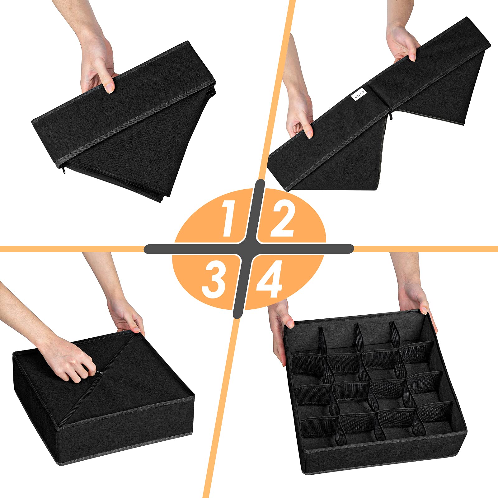 8-Pack 11-Inch Fabric Storage Cubes & 3-Pack Drawer Organizers for Socks & Underwear - Closet & Dresser Organization Solutions for Bedroom, Nursery, and Dorm Room Storage