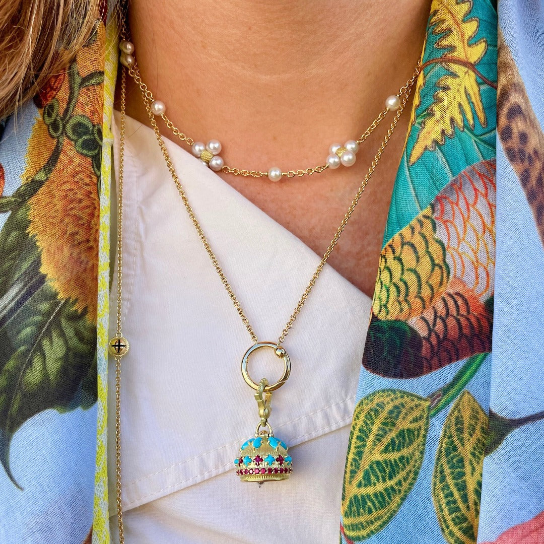 Paul Morelli Ruby & Turquoise Raja Meditation Bell - Handcrafted Spiritual Chime for Yoga, Meditation & Home Decor | Perfect Gift for Mindfulness & Relaxation