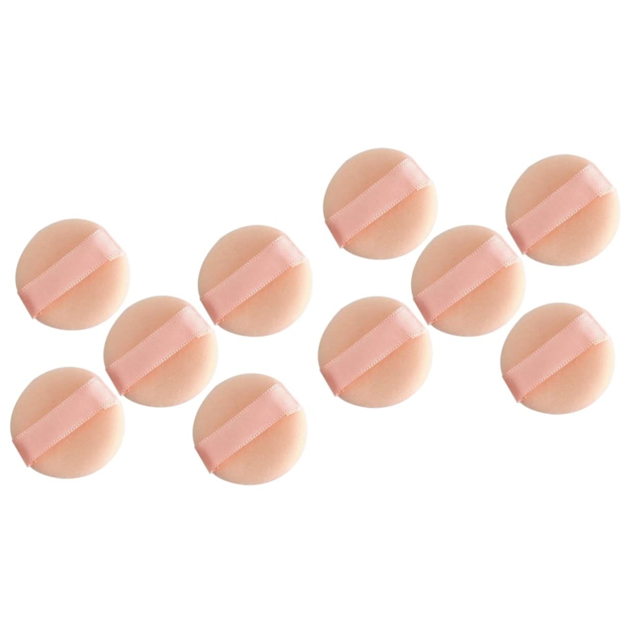 Minkissy 10 Pack Reusable Makeup Powder Puffs - Soft Flocking Cosmetic Sponges for Setting Powder, Foundation & Face Makeup - Perfect for Professional & Everyday Beauty Routine