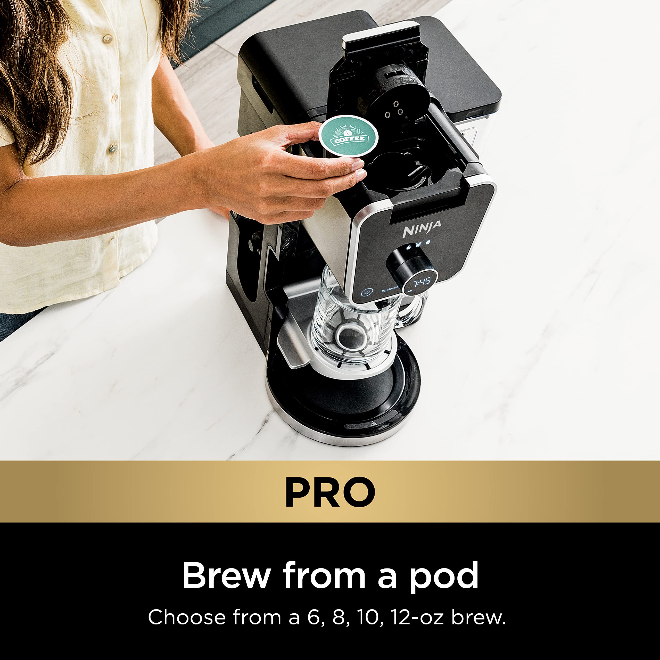 Ninja DualBrew Pro Specialty Coffee Maker - 12-Cup Hot & Iced Coffee Machine with K-Cup Compatibility, Permanent Filter & Single-Serve Convenience | Perfect for Home, Office & Entertaining (Model CFP307)