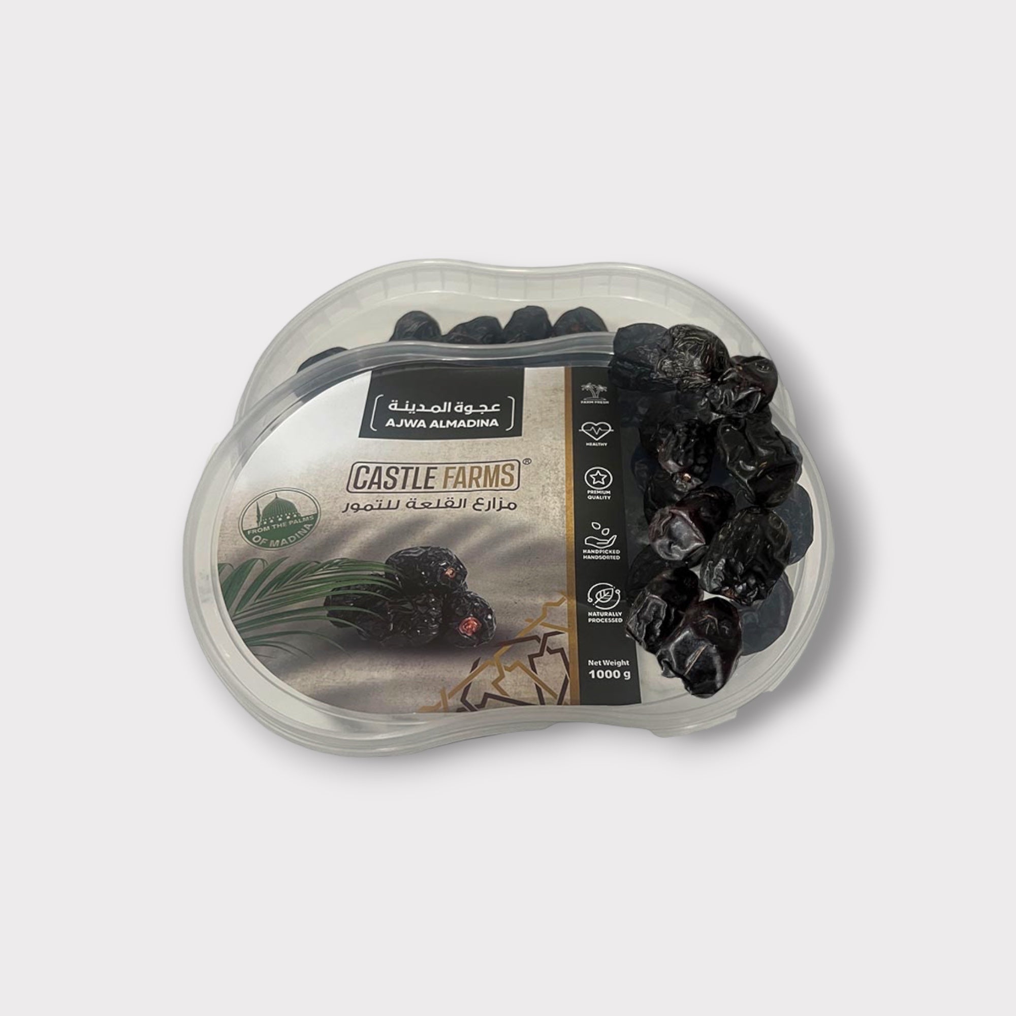Premium Ajwa Almadina Dates 1000g - Organic Medjool Dates from Saudi Arabia - Natural Energy Snack for Ramadan, Healthy Breakfast & Gift Box