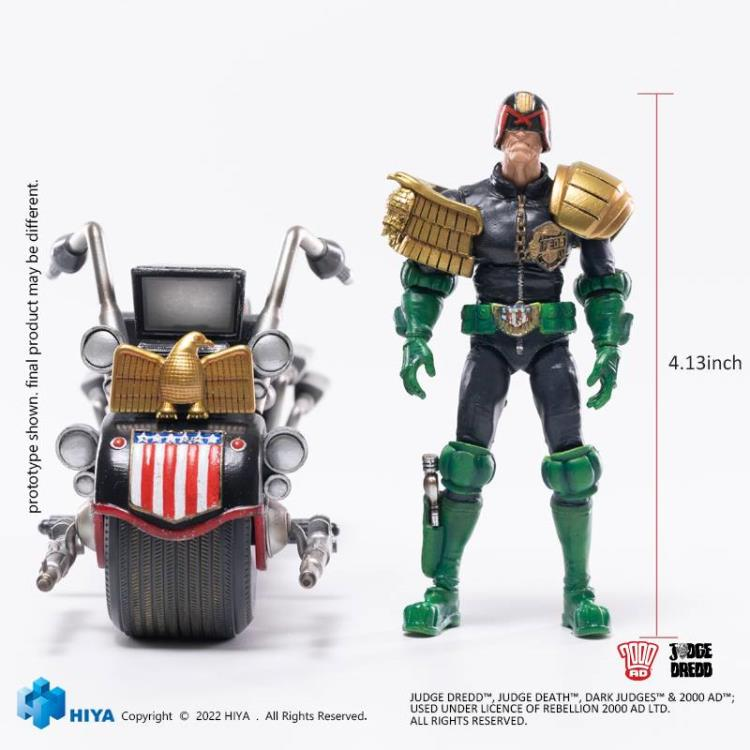 1/18 Scale HIYA 4-Inch Action Figure - Exquisite Judge Dredd & Lawmaster Mark II Collectible Toy for Display & Play | Perfect for Comic Fans, Collectors and Diorama Scenes