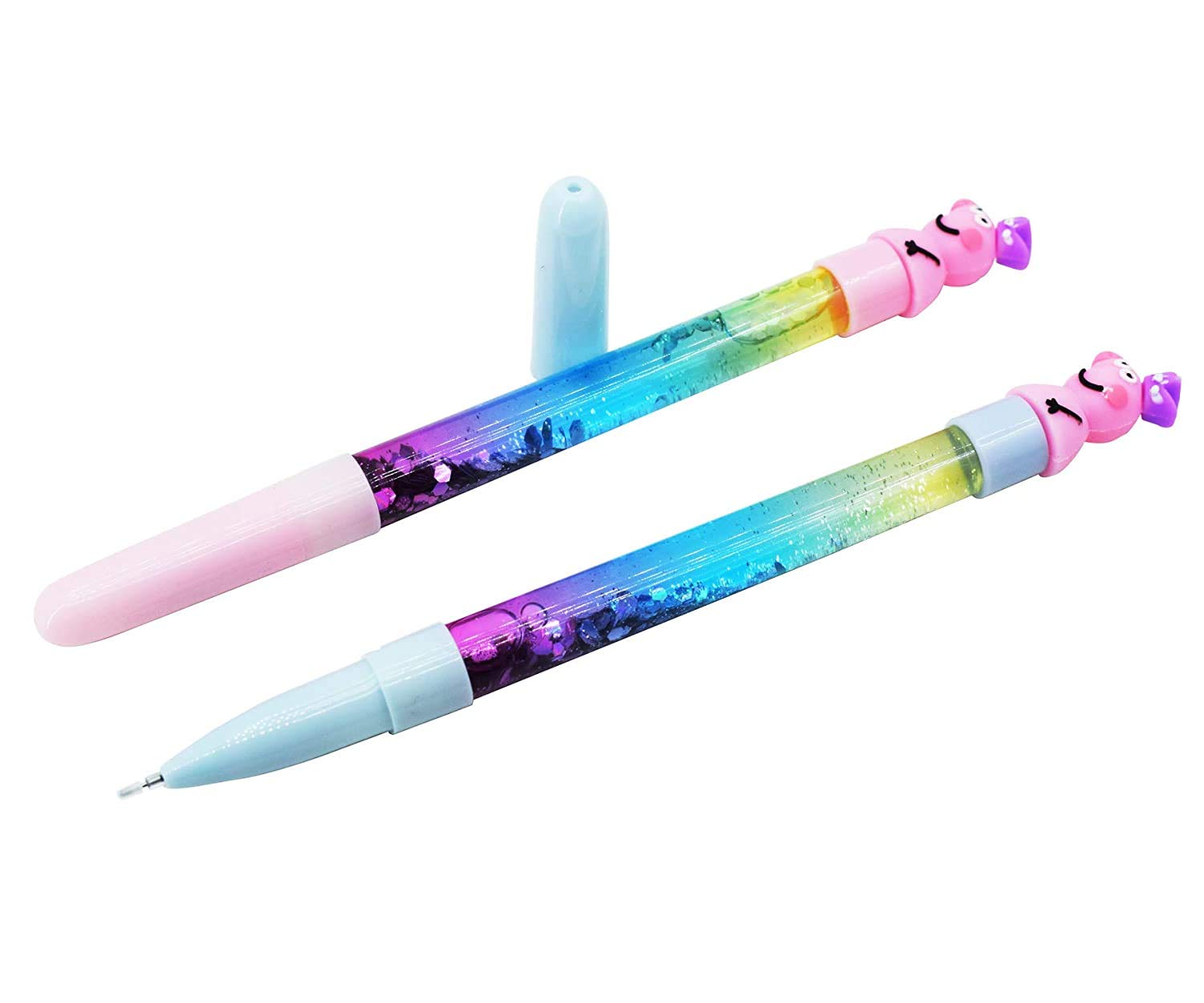 SHREE TECHNESH® 3D Freezing Angel Printed Canvas Pencil Case with Sparkling Piggy Pen - Cute School Supplies for Kids, Girls & Boys - Perfect for Classroom, Art Class & Gift Giving
