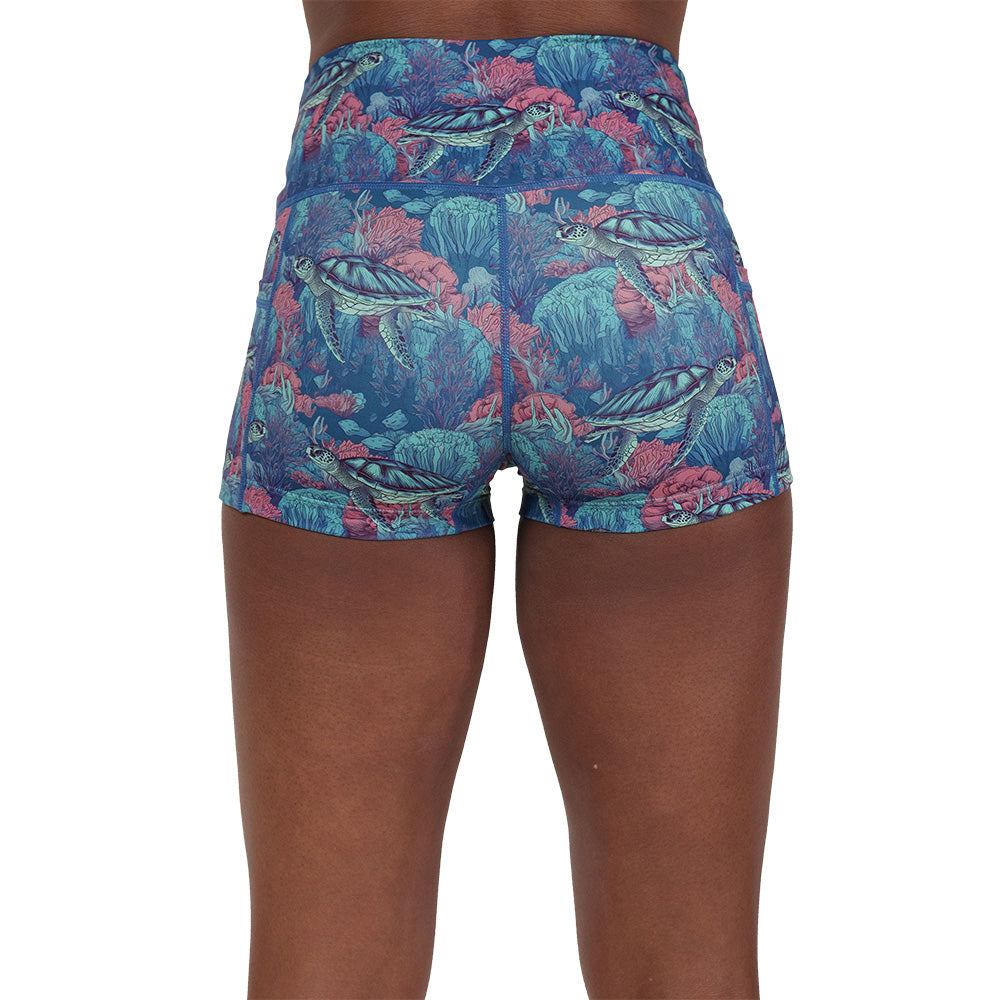 Turtley Obsessed Women's Casual Shorts - Comfortable Summer Beach Shorts for Outdoor Activities, Yoga, and Lounge Wear