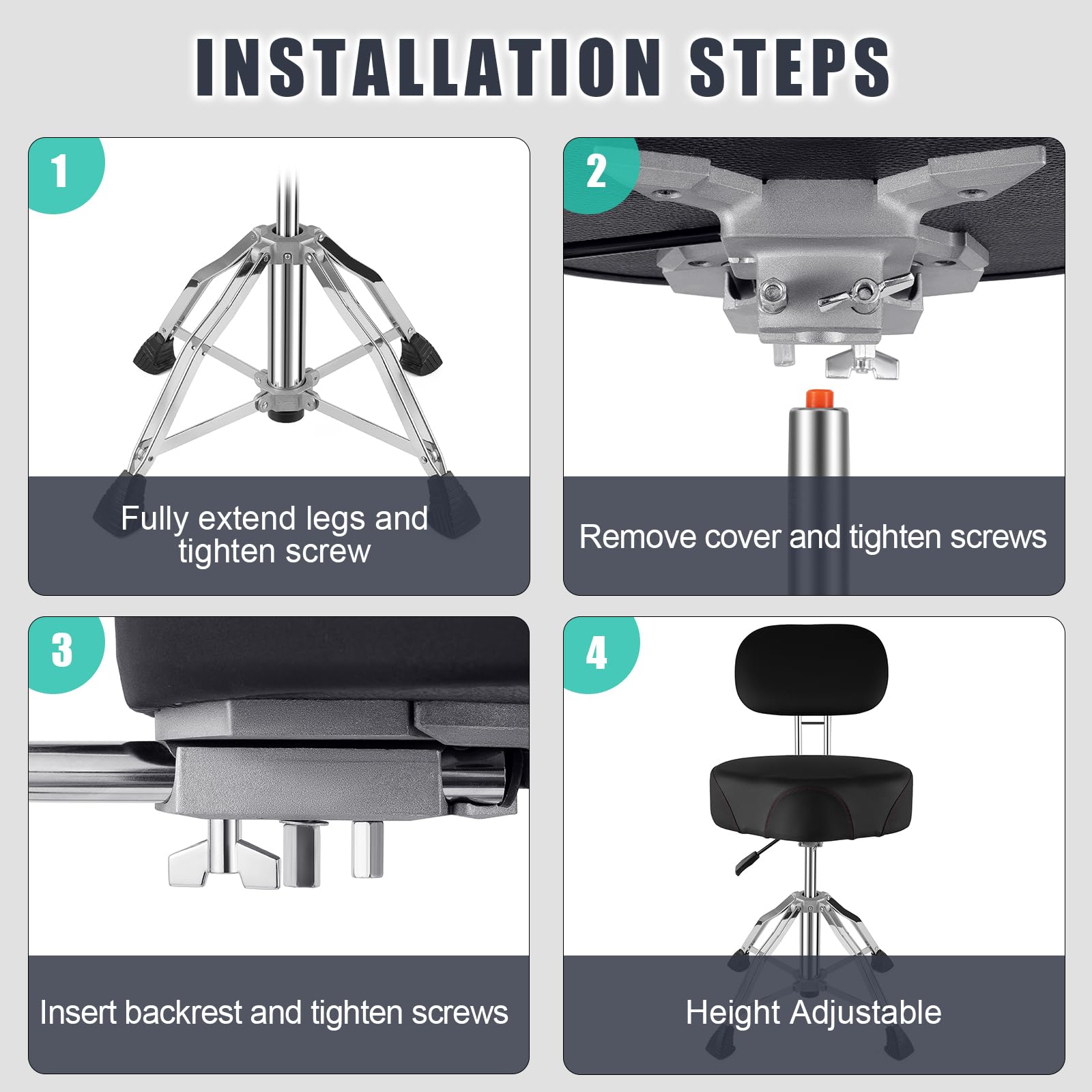 Premium Hydraulic Drum Throne with Backrest - 4.7