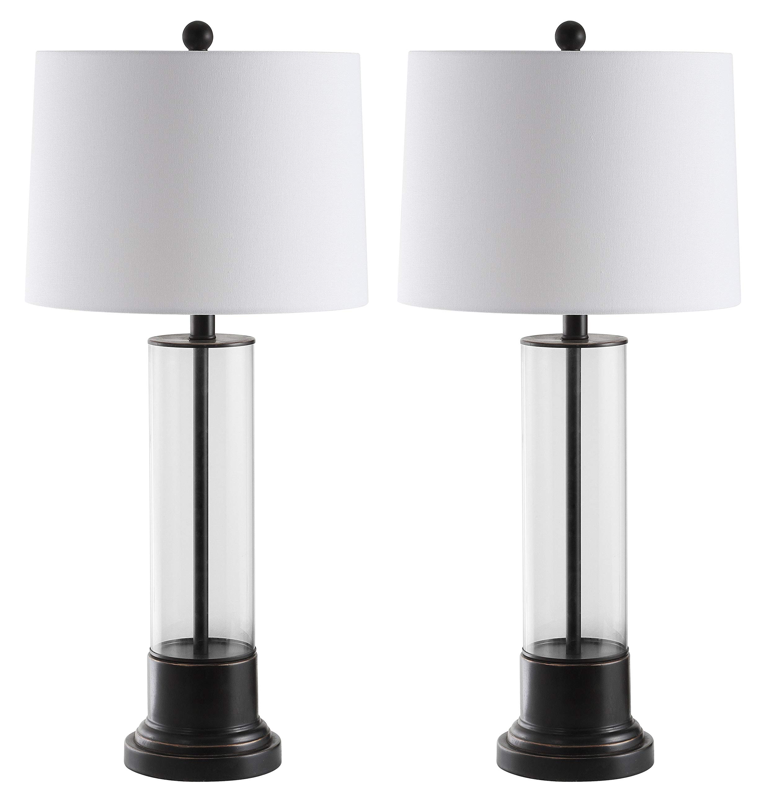 SAFAVIEH Jayse Modern Black & Clear 31-Inch LED Table Lamp Set of 2 for Bedroom, Living Room, Home Office & Nightstand - Perfect for Reading, Working & Ambient Lighting (Bulbs Included)