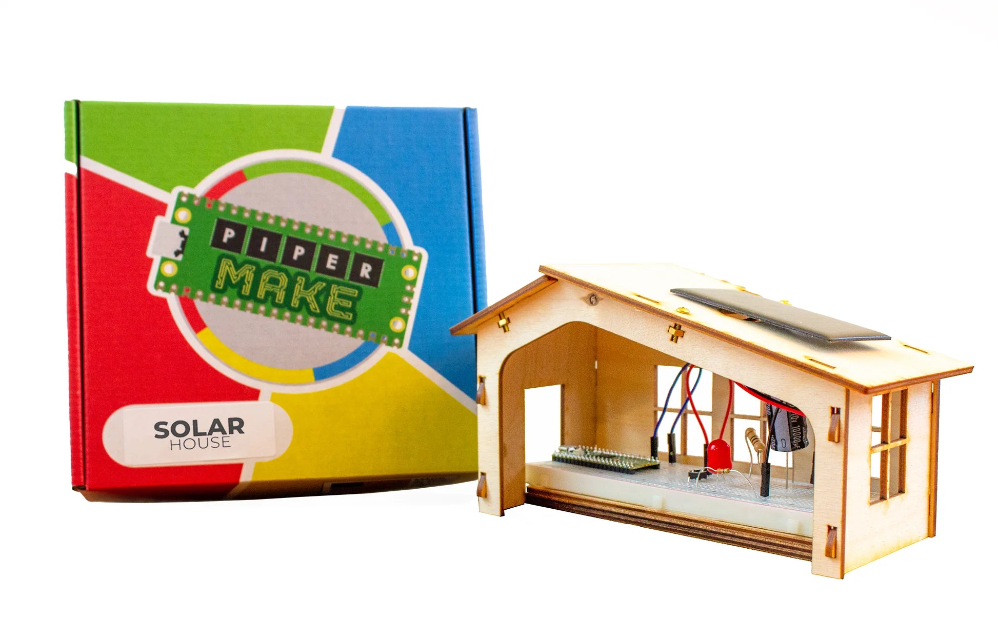 Piper Make Solar House Kit - DIY Solar Powered House Model for Kids & Teens - STEM Learning Toy for Science Projects & Renewable Energy Education - Perfect for Home, Classroom & Science Fairs