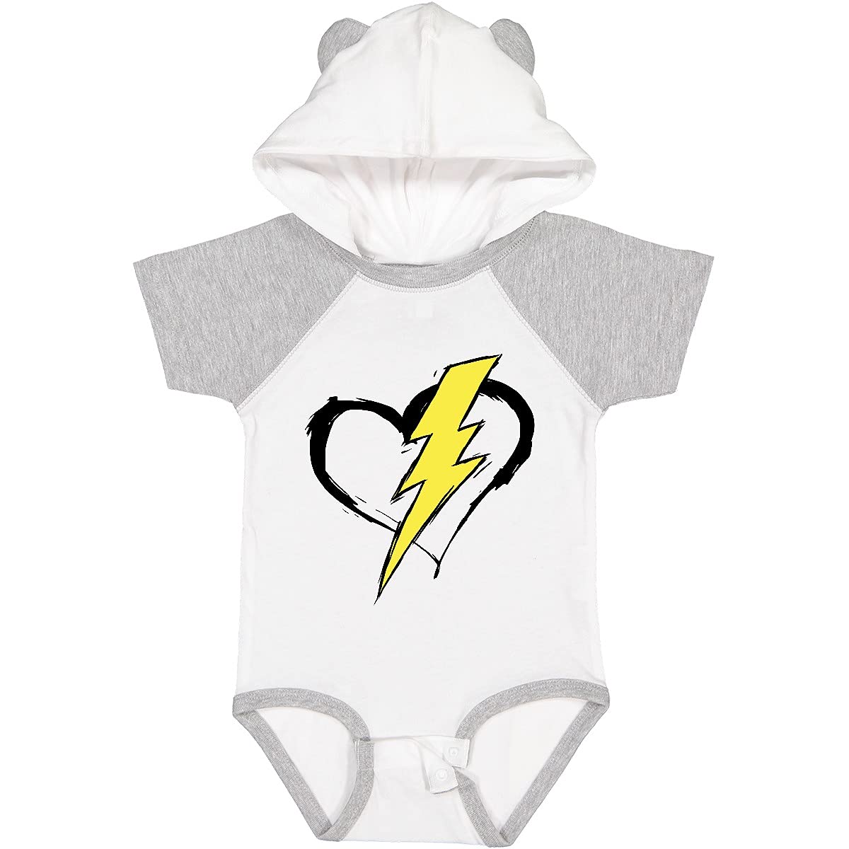 Inktastic Lightning Bolt Heart Baby Bodysuit - Soft Cotton Onesie for Newborns & Infants - Perfect for Everyday Wear, Photo Shoots & Gift Giving