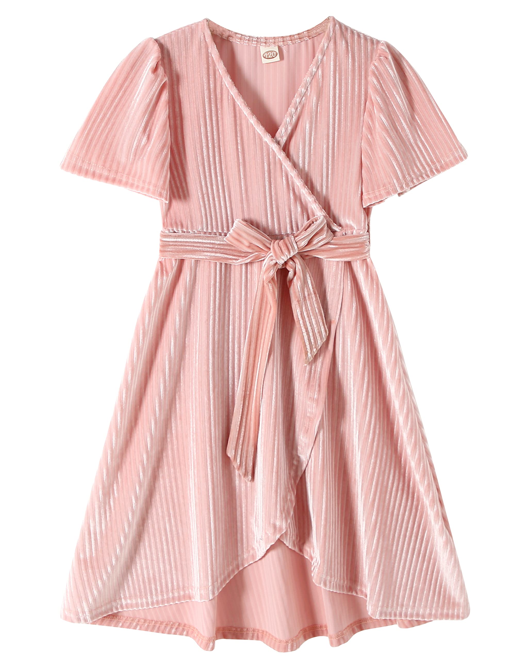 Elegant Velvet Flower Girl Dresses for Weddings - Long Sleeve Ruffle Bridesmaid & Party Gowns for Girls Size 4-13 Years | Perfect for Formal Events, Christmas Parties & Special Occasions