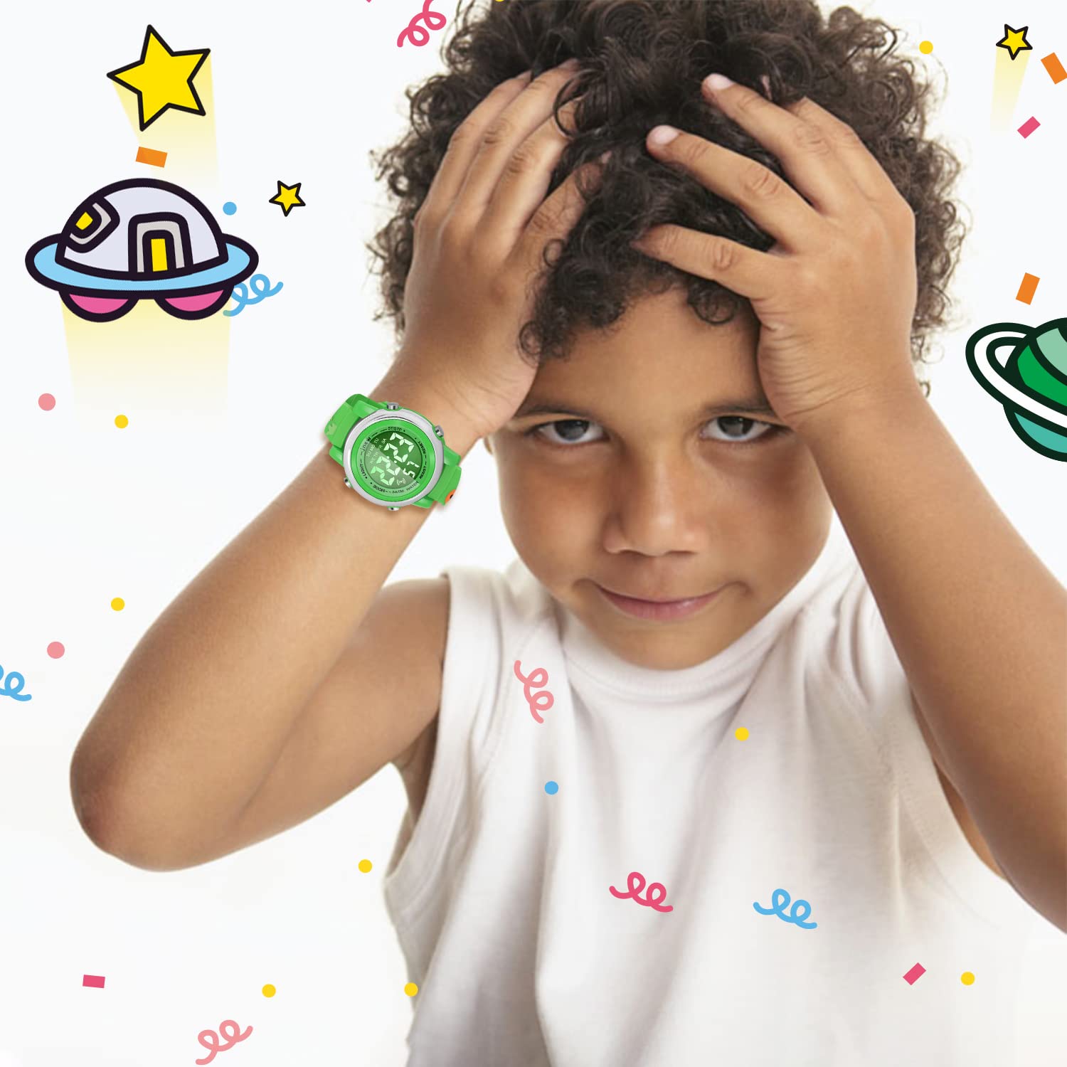 Waterproof Kids Watches with Alarm - Dinosaur Themed Digital Watch for Boys & Girls Ages 3-10 - Perfect for Swimming, Outdoor Play & Birthday Gifts