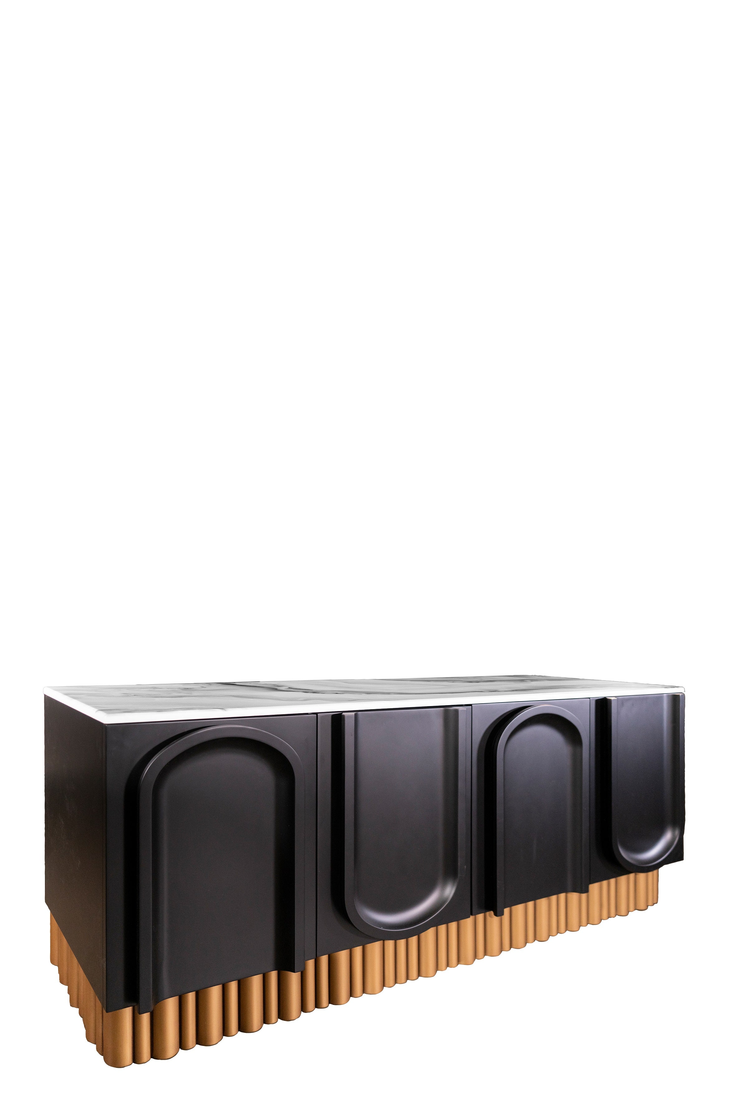 Elegant Black and Gold Sideboard Buffet Cabinet - Modern Storage Console Table for Dining Room, Living Room, or Entryway - Perfect for Home Decor and Organization