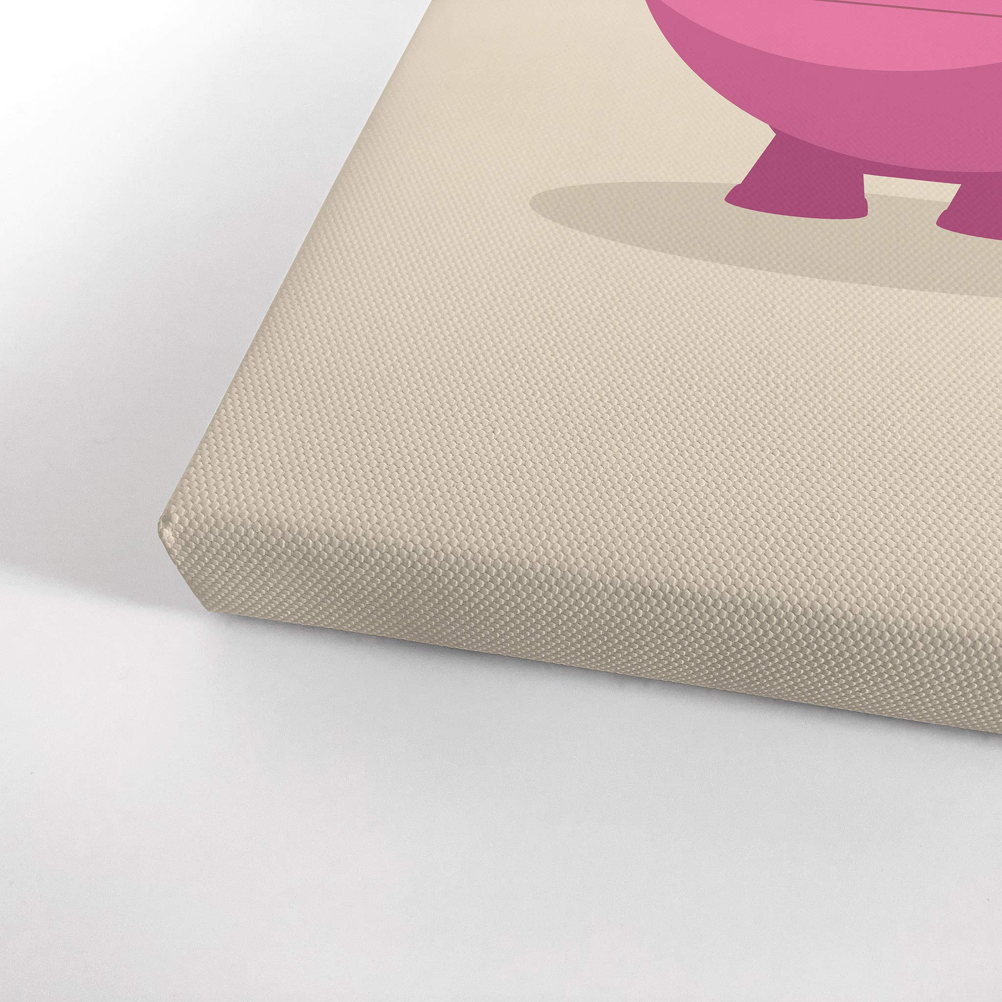 Smile Art Design Cute Pink Monster Canvas Print - 22x15 Inch Kids Room Wall Art, Nursery Decor, Ready to Hang, Made in USA | Perfect for Baby Rooms, Playrooms & Children's Bedrooms