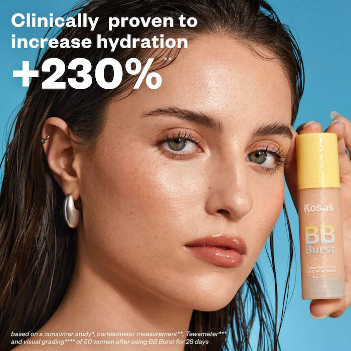 Kosas BB Burst™ Hydrating Tinted BB Cream with Copper Peptides - Lightweight, Buildable Coverage for Daily Wear & Flawless Skin | Perfect for Work, Date Night & Travel