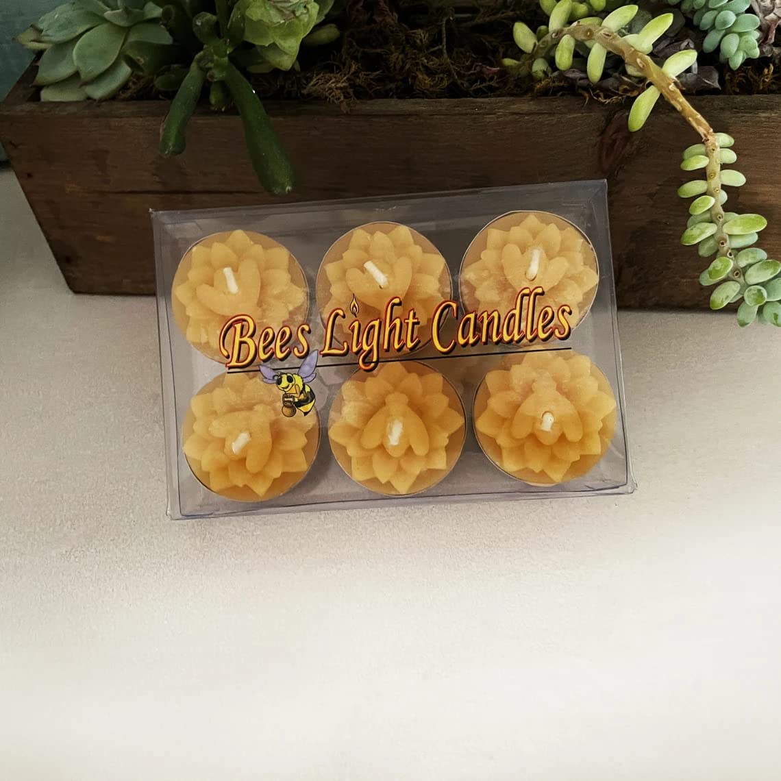 Natural Beeswax Tealight Candles with Honeybee Flower Design - 200 Pack Bulk All-Natural Beeswax Tea Lights for Home Decor, Wedding Centerpieces, Aromatherapy & Relaxation