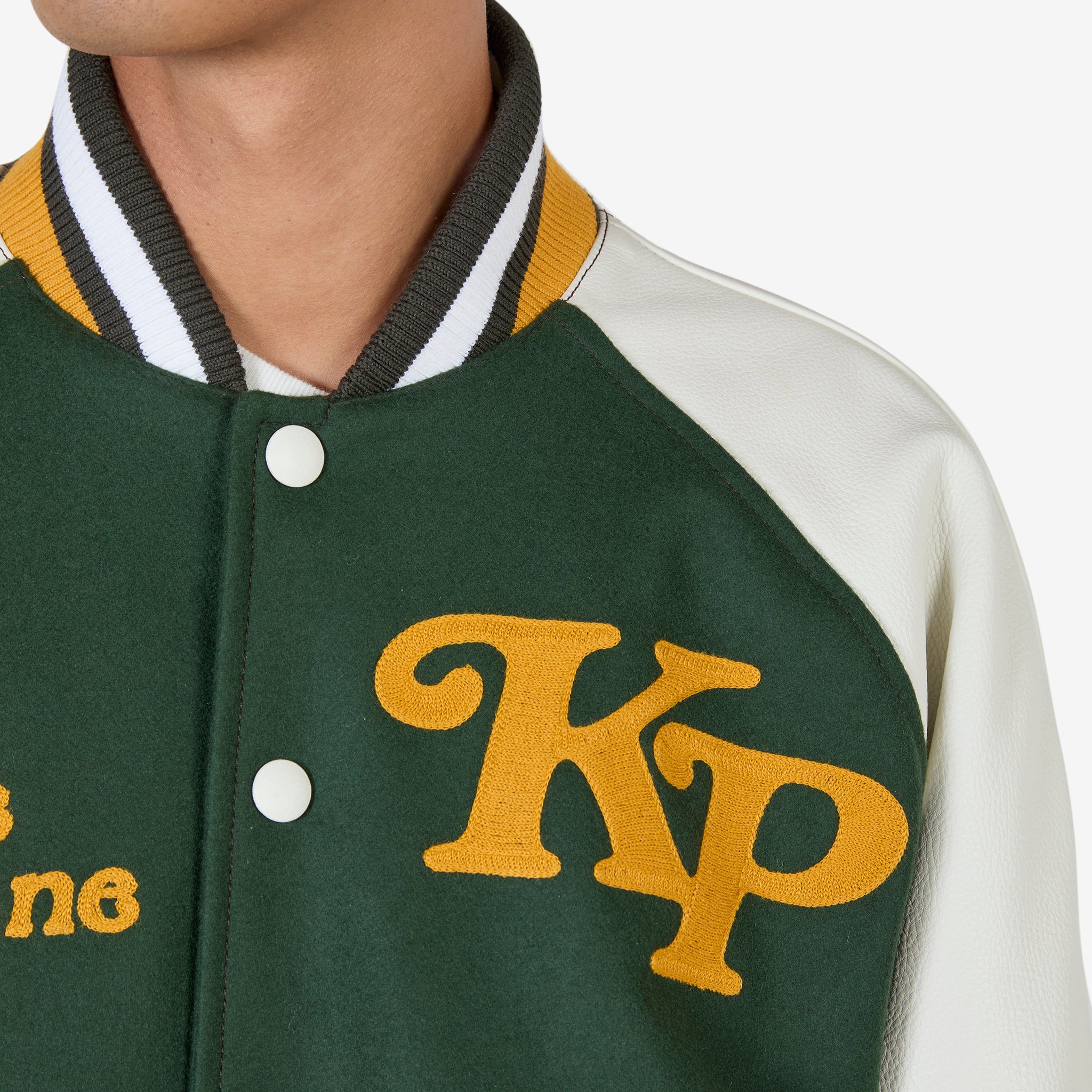 KENZO by Verdy Varsity Jacket in Dark Khaki - Stylish Vintage Baseball Jacket for Men & Women | Perfect for Streetwear, Casual Outfits, and Fashion Statements