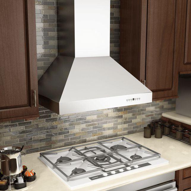 ZLINE 697 Professional Stainless Steel Convertible Wall Mount Range Hood - Powerful Ventilation for Kitchen, Restaurant & Home Cooking