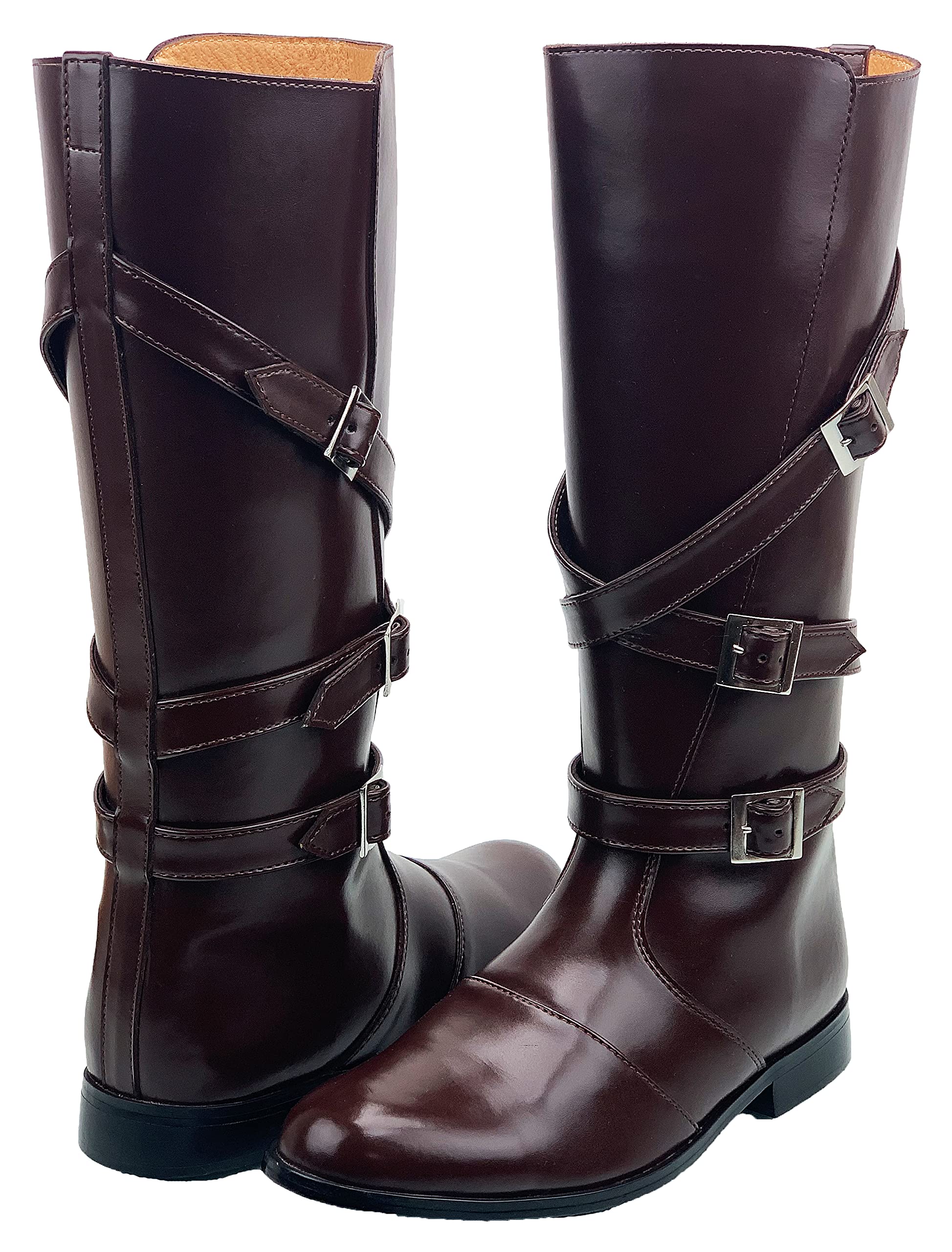 Women's Stylish Leather Motorcycle Riding Knee High Boots - Fashionable & Comfortable for Bikers, Outdoor Adventures & Casual Wear