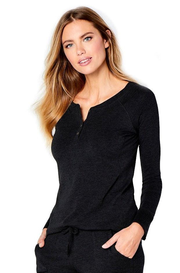 Olivia Women's Long Sleeve Henley T-Shirt - Soft Cotton Casual Top for Everyday Wear, Work & Weekend Outfits