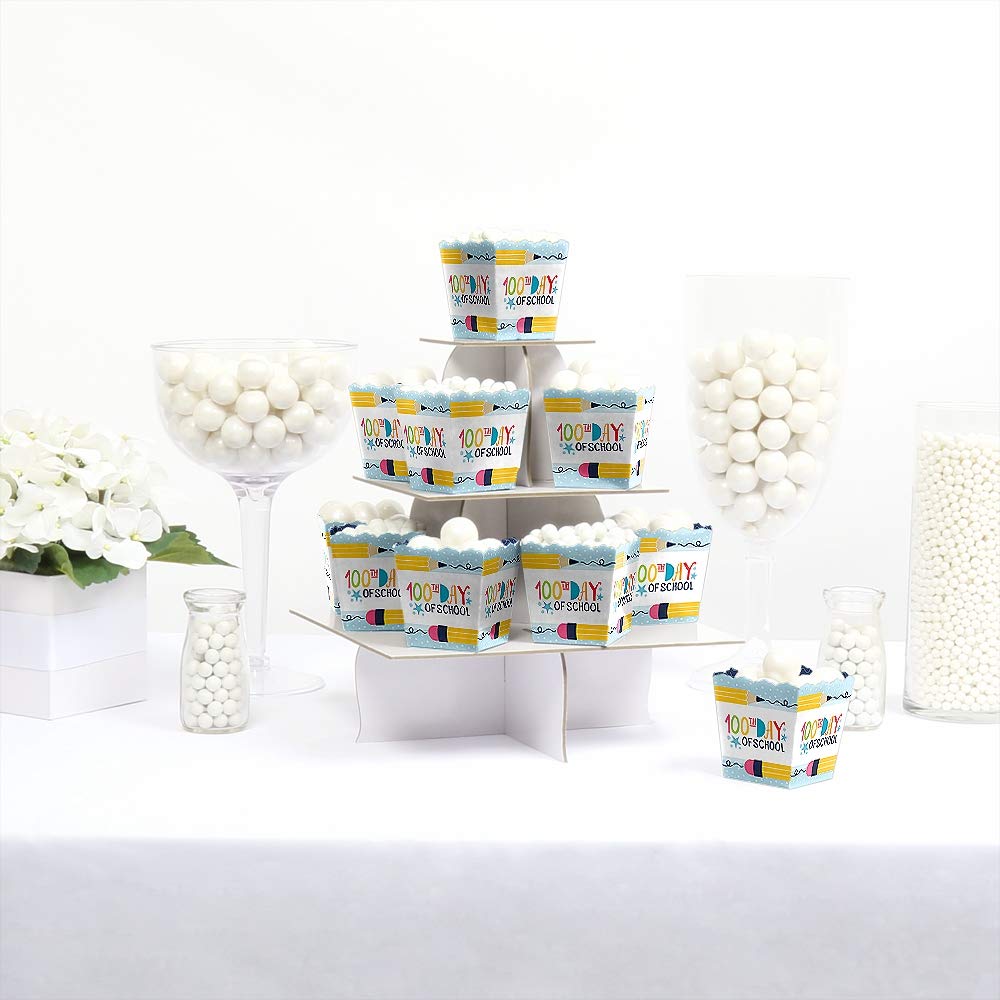 Happy 100th Day School Party Favor Boxes - 12 Pack for Classroom Treats & Celebrations