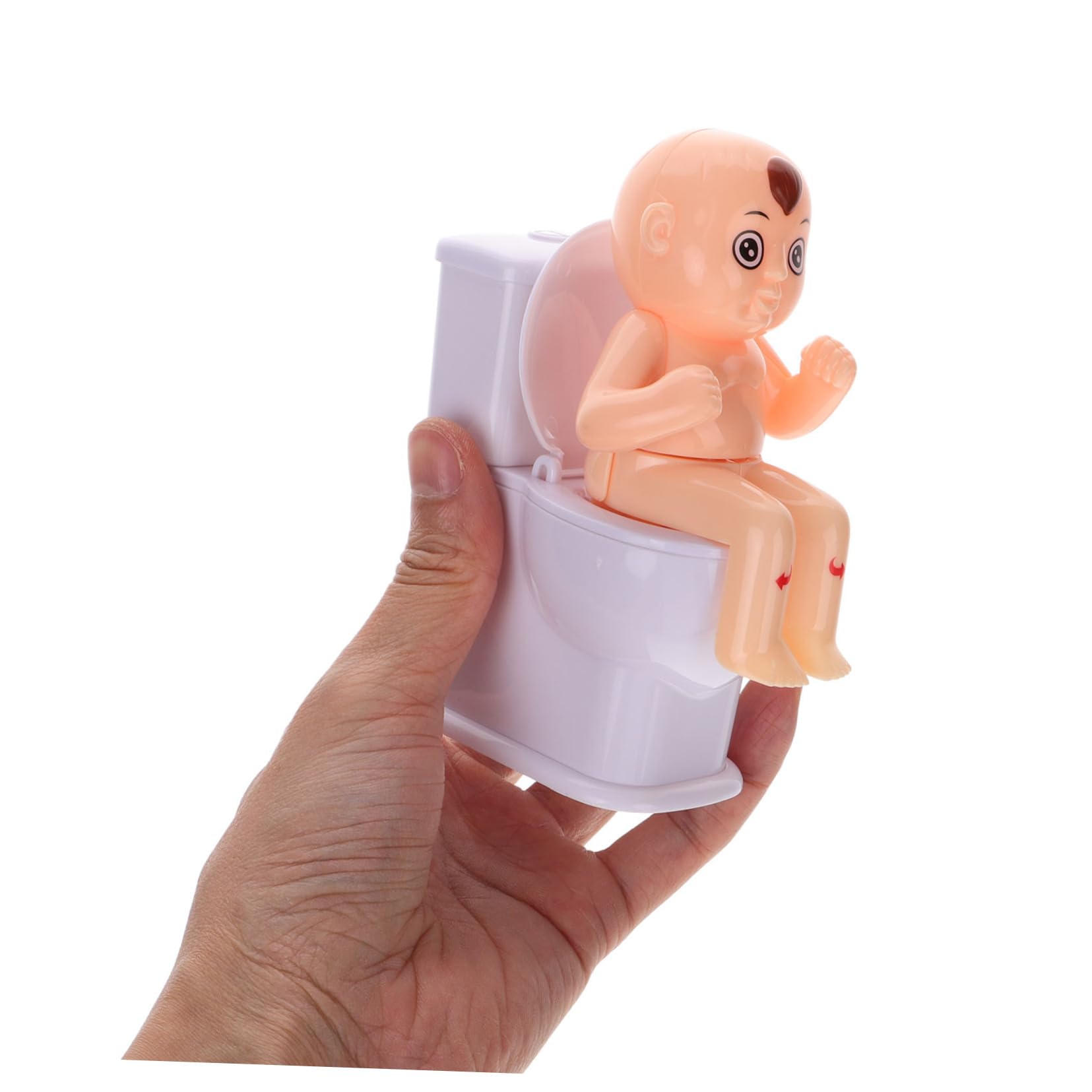 Funny Toilet Doll Toy - Water Spray & Squirting Prank Toy - White Plastic Bathroom Prank Gadget for Parties & Practical Jokes