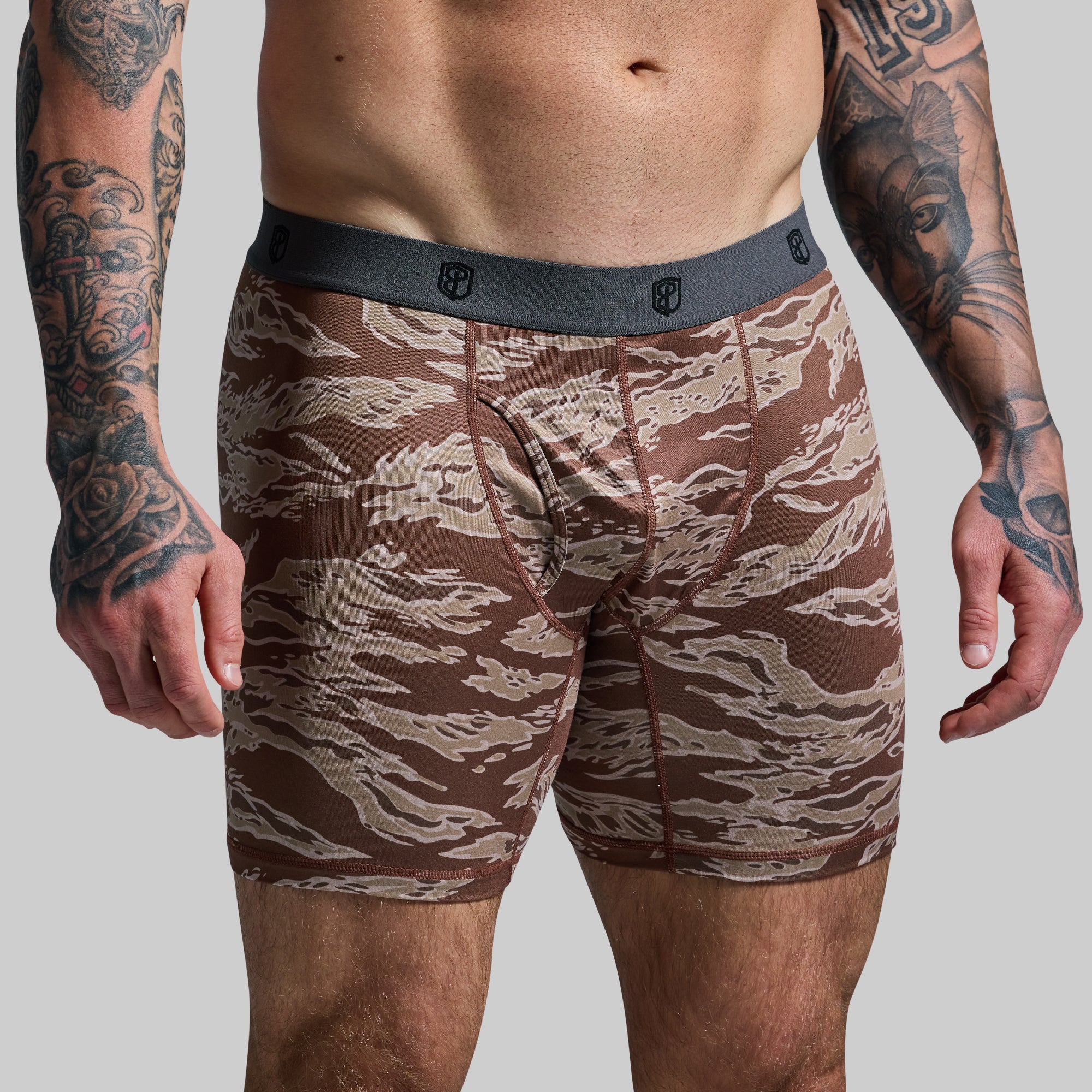 Ball Paradise Boxer Briefs for Men - Soft Cotton Underwear with Comfortable Elastic Waistband (Sand Tiger) - Perfect for Workout, Sports & Everyday Wear