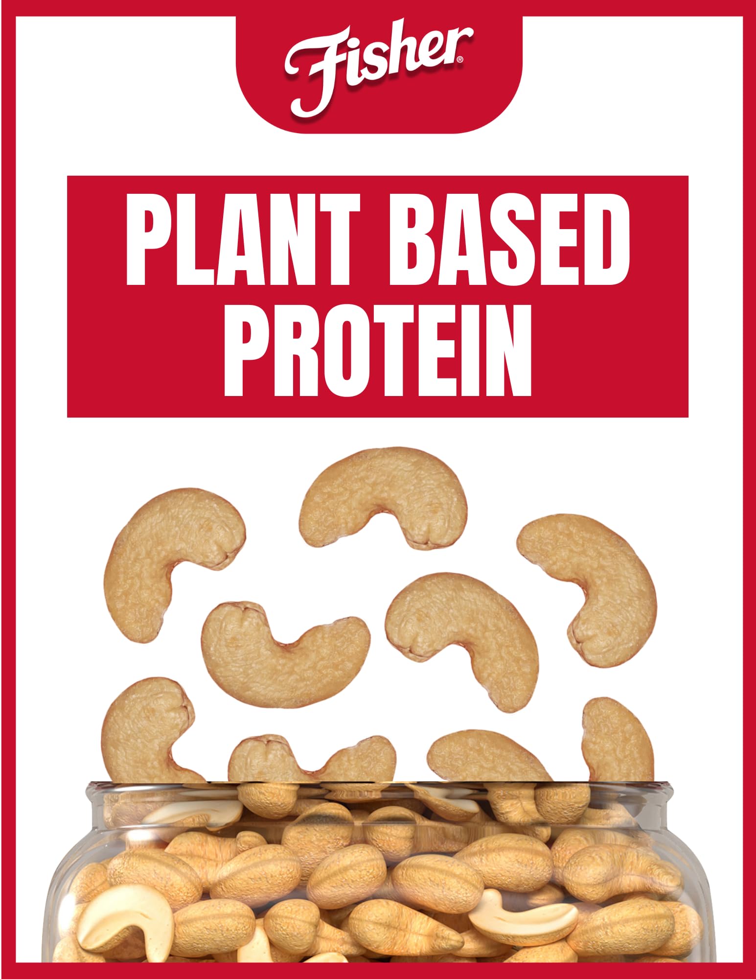Fisher Oven Roasted Never Fried Whole Cashews, 24oz (Pack of 1) – Healthy Snacks for Adults with Sea Salt, No Added Oils, Gluten Free, Vegan Protein – Perfect for Office Snacks, Travel, Hiking & Gift Giving