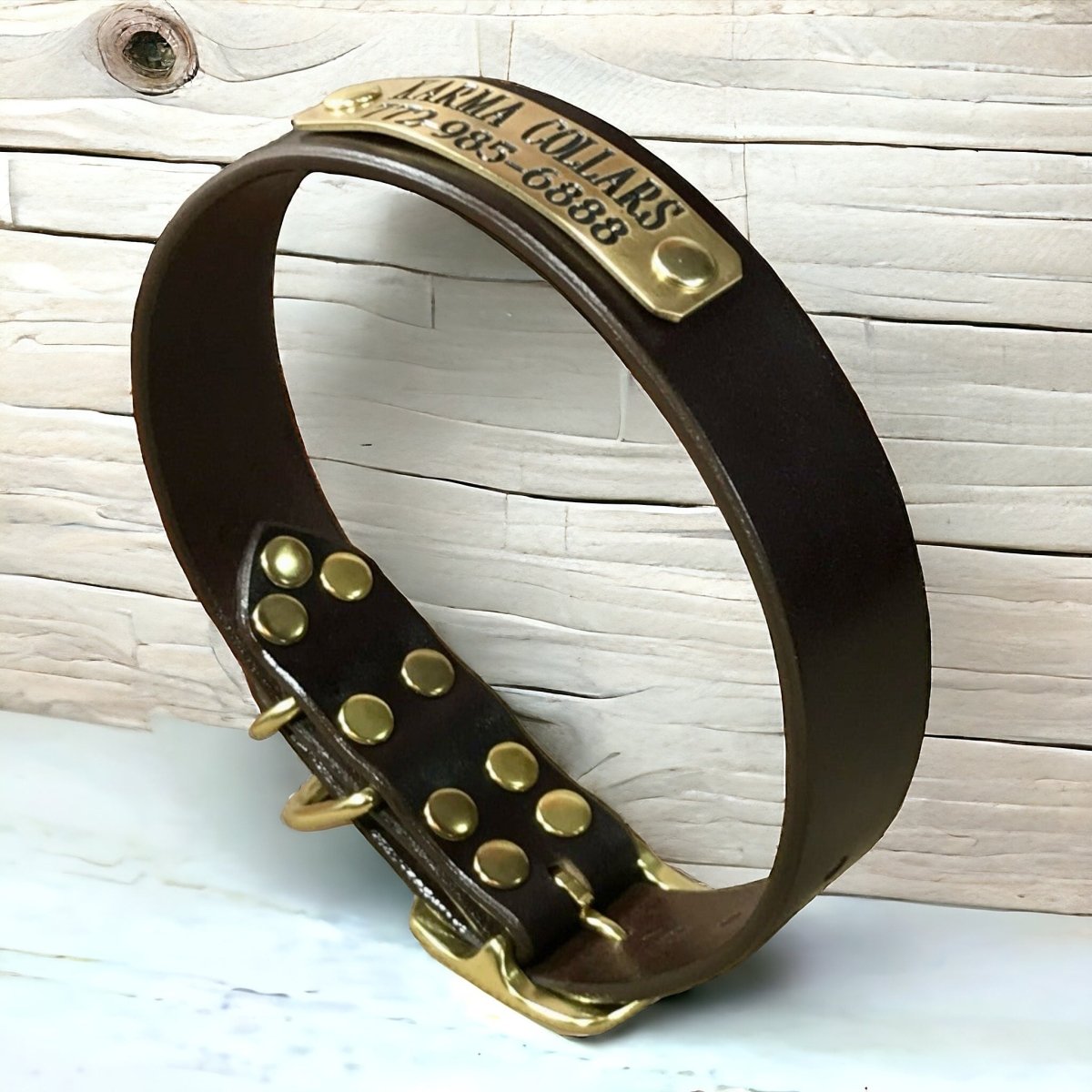 Custom Engraved Dog Collar with Name Tag - 1.25