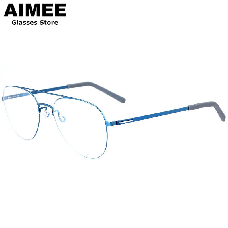 Aimee Women's Full Rim Oval Titanium Double Bridge Eyeglasses 99805 - Lightweight & Durable Eyewear for Work, Reading & Fashion