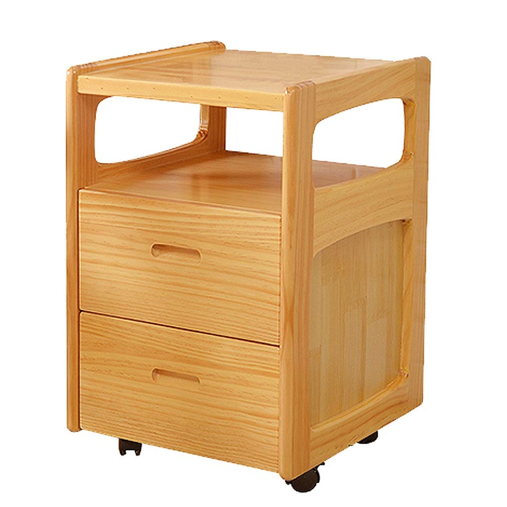 Solid Wood Pine Bedside Table - Modern Simple Nightstand with Storage for Bedroom, Home, Office | Durable & Stylish Bedside Cabinet for Small Spaces (Color: A)