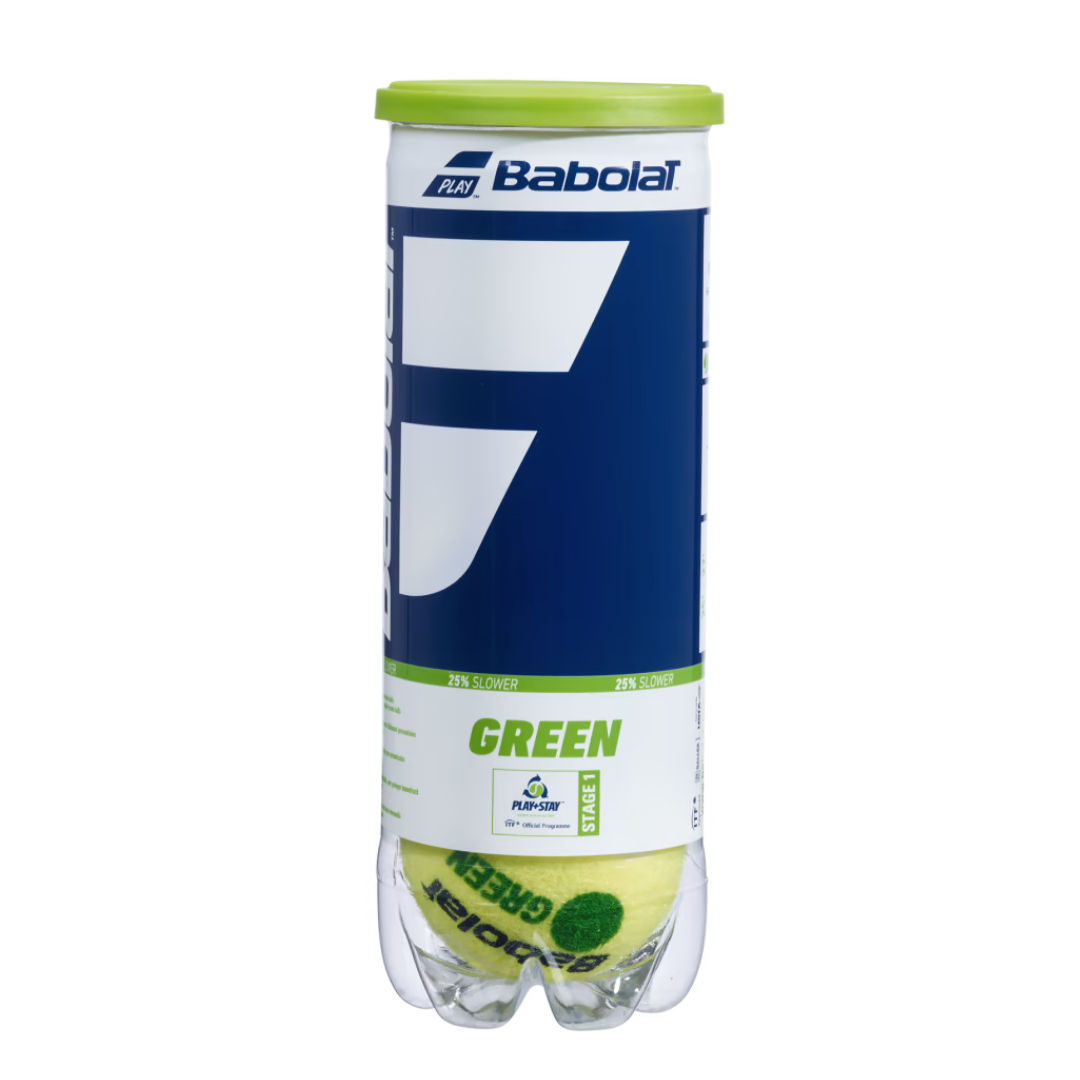 Babolat Green X 3 Tennis Balls - Premium Tennis Balls for Practice & Match Play - Ideal for Clay Courts & Training Sessions