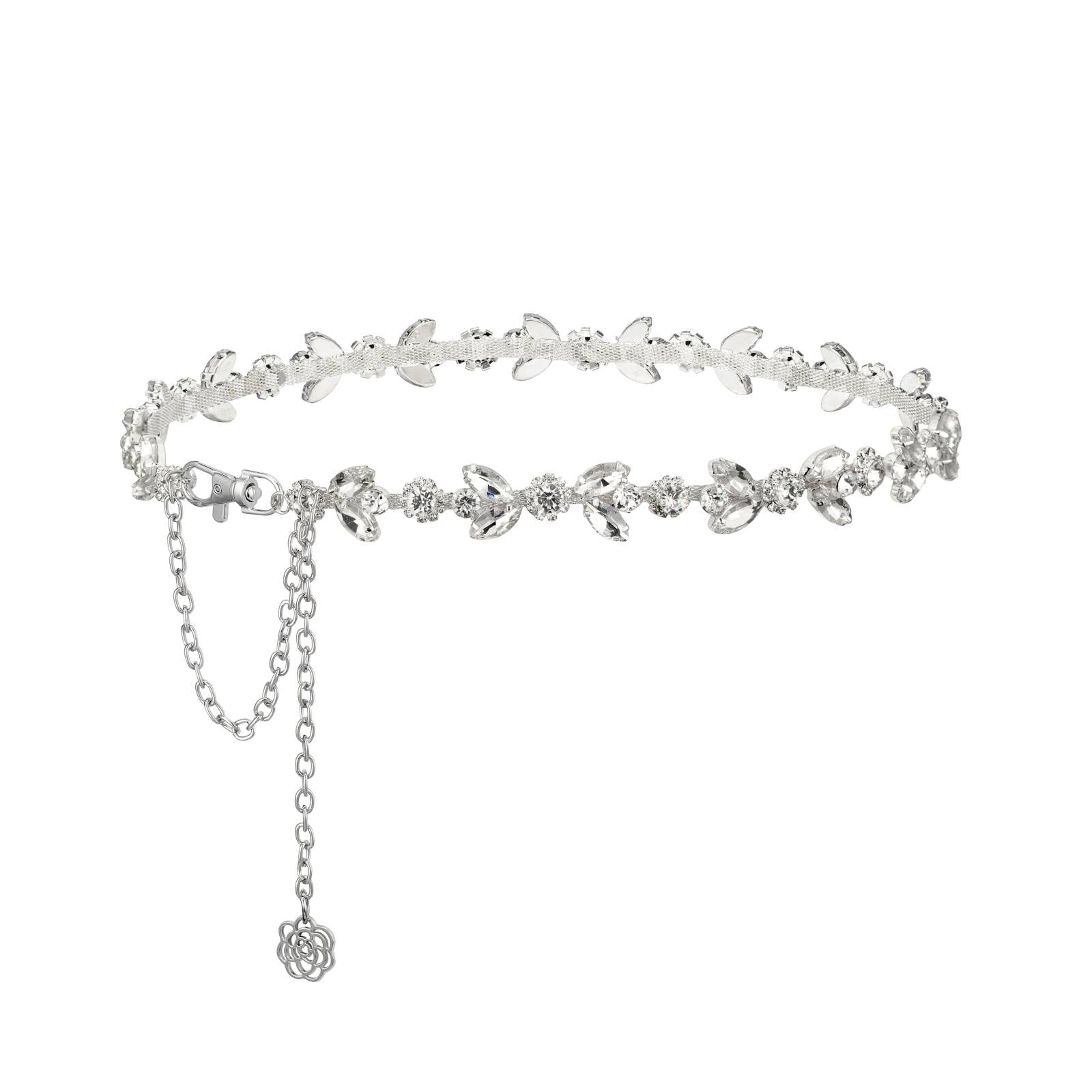 Sparkly Rhinestone Belt for Women - Crystal Silver Bridal Belt for Wedding Dresses & Formal Occasions | Perfect for Bridal Accessories, Evening Gowns & Special Events