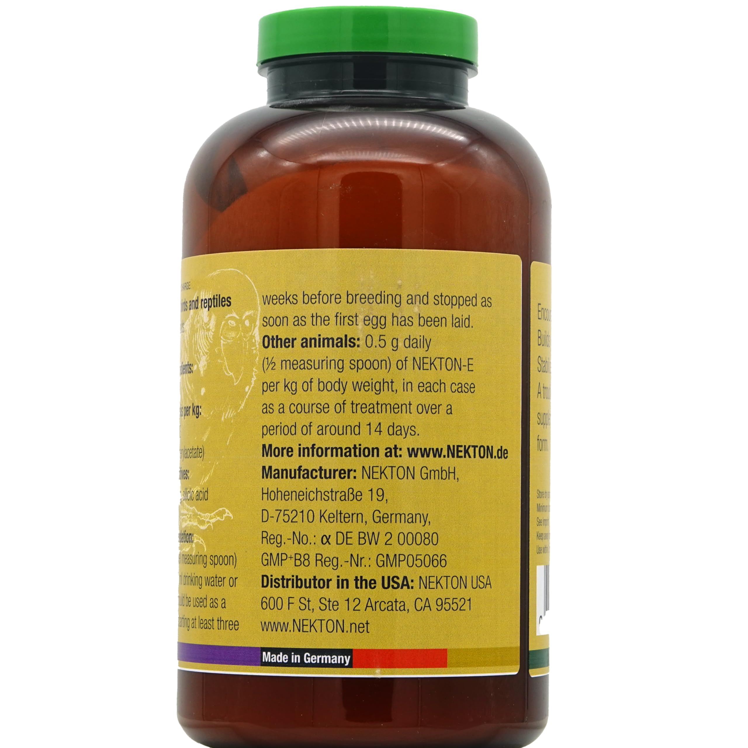 Nekton E Vitamin E Supplement for Birds - 600gm | Supports Feather Health & Immune System | Ideal for Parrots, Canaries & Finches