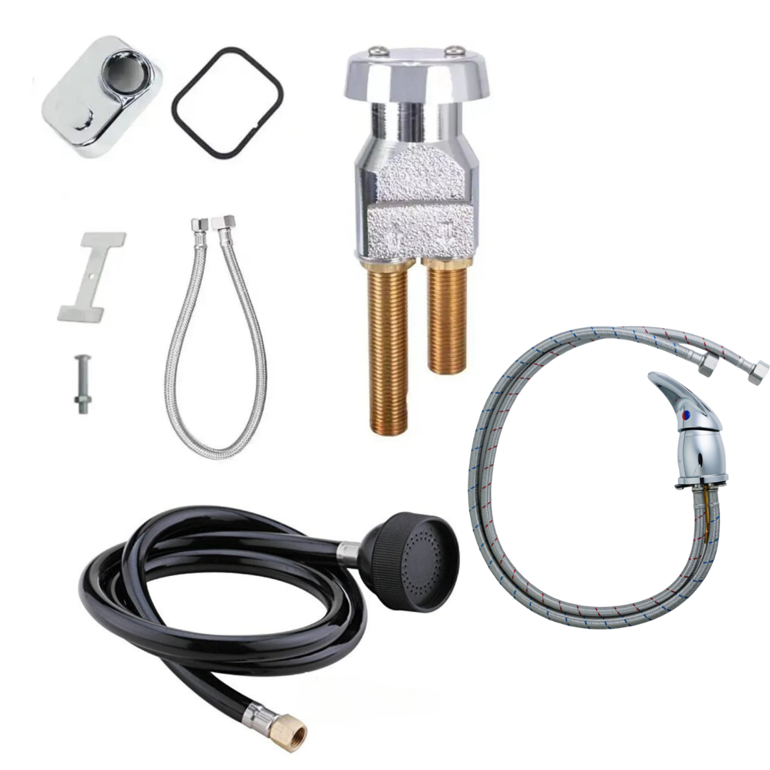 Professional Salon Shampoo Backwash Faucet Kit with Adjustable Spray Head - Perfect for Hair Washing Stations & Spa Treatments