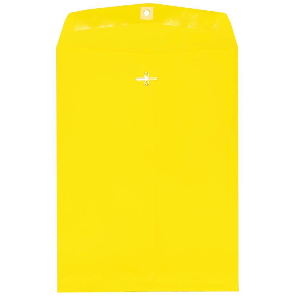 JAM PAPER 9 x 12 Inch Colored Envelopes with Secure Clasp Closure - 250 Pack Yellow Recycled Paper Envelopes for Mailing, Invitations, Greeting Cards & Business Correspondence