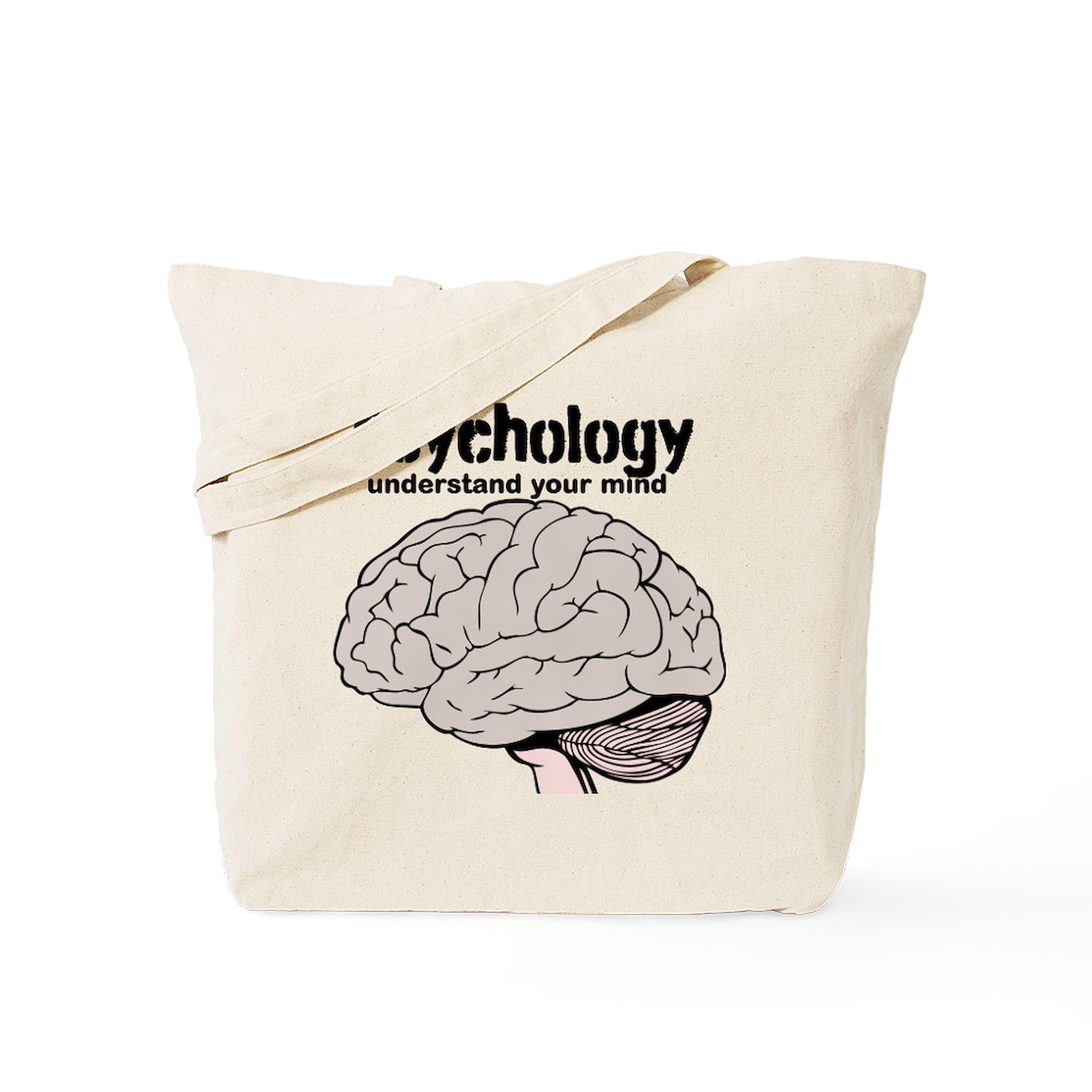 Psychology Understand Your Mind Tote Bag - Natural Canvas Reusable Shopping Bag for Students, Therapists & Mental Health Awareness - Perfect for School, Work & Daily Errands