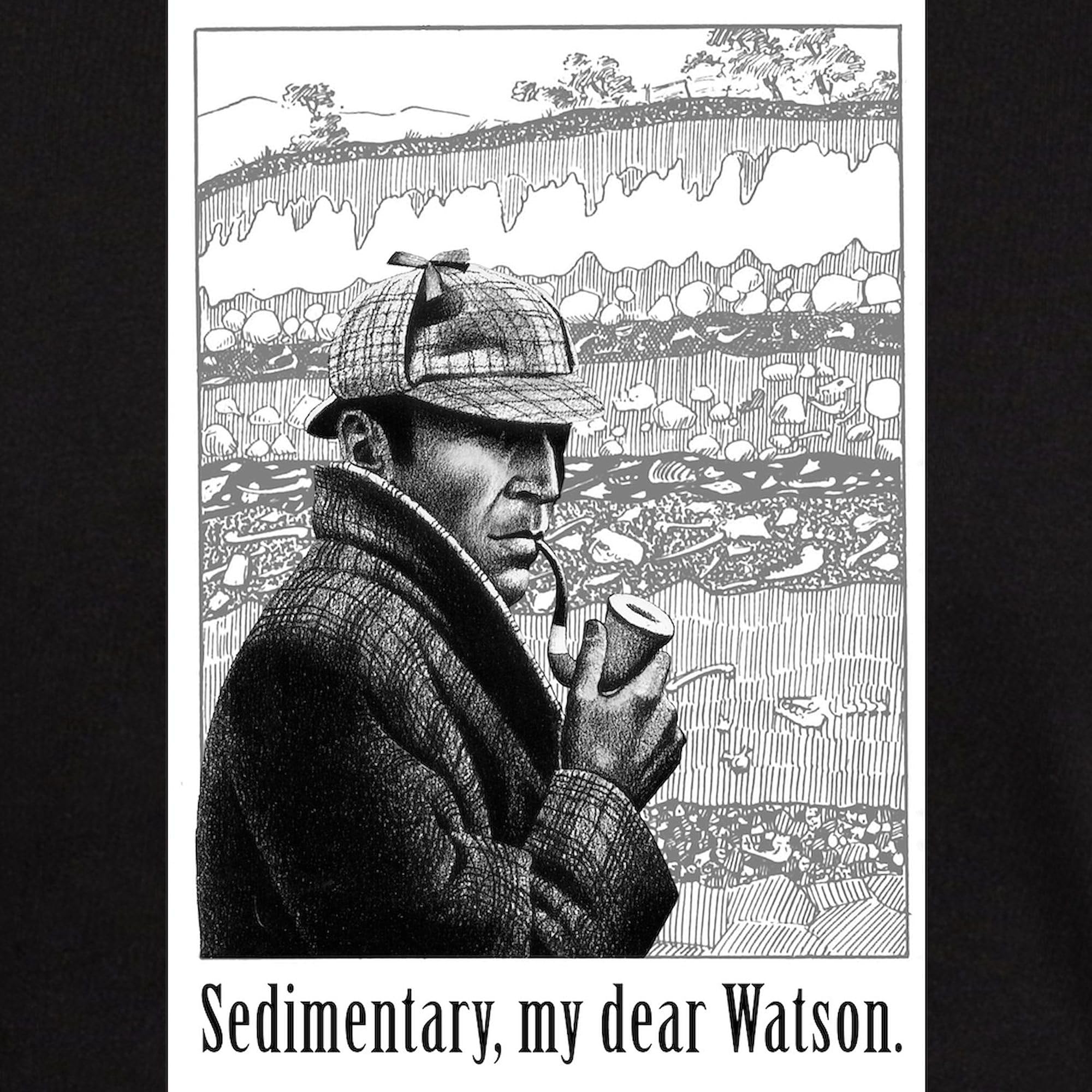 Sedimentary My Dear Watson Dark T-Shirt for Men - 100% Cotton Classic Graphic Tee - Perfect for Casual Wear, Gifts & Geeky Science Fans