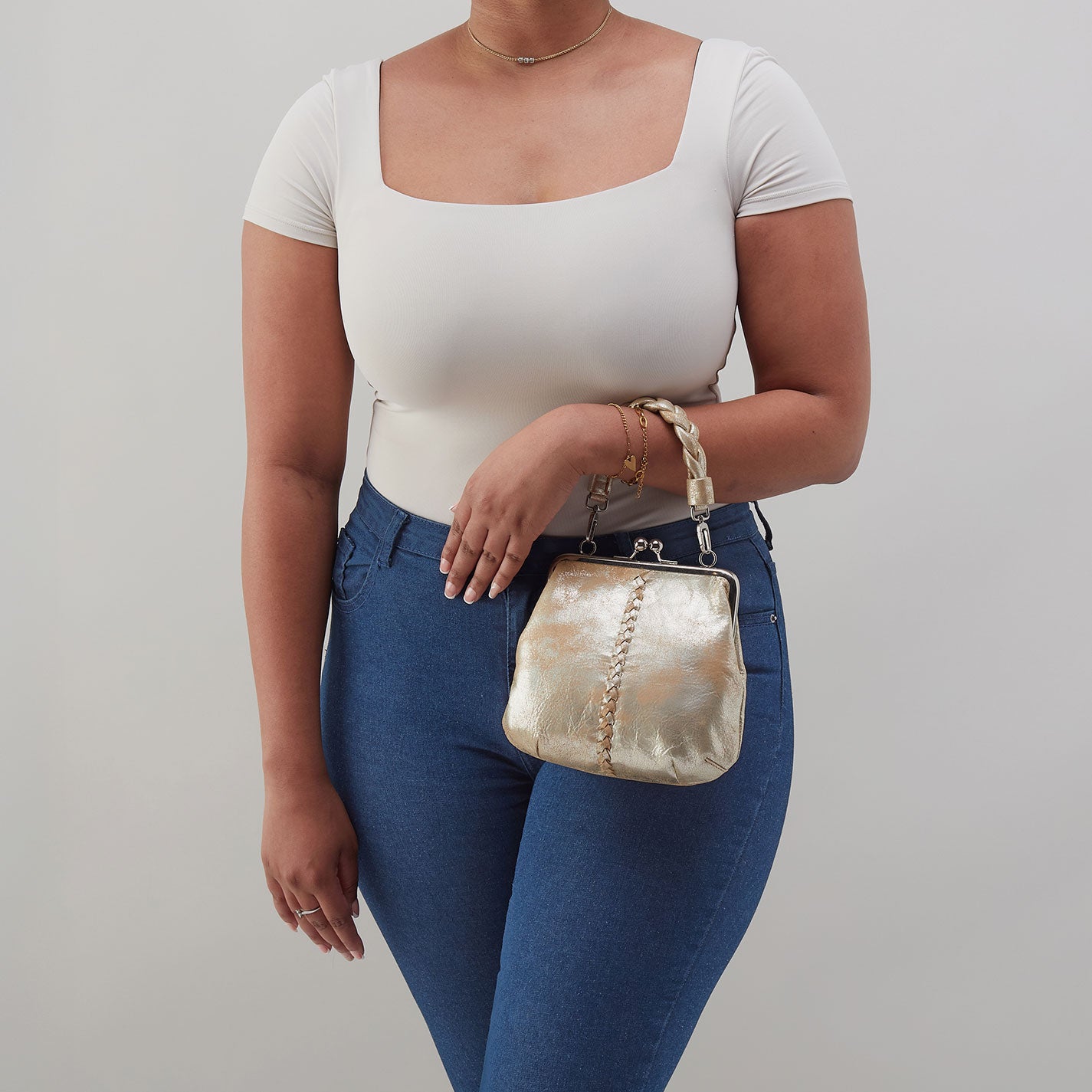 Alba Crossbody Bag in Metallic Leather - Saddle Stardust Color | Stylish Women's Shoulder Purse for Everyday Use, Travel & Night Out