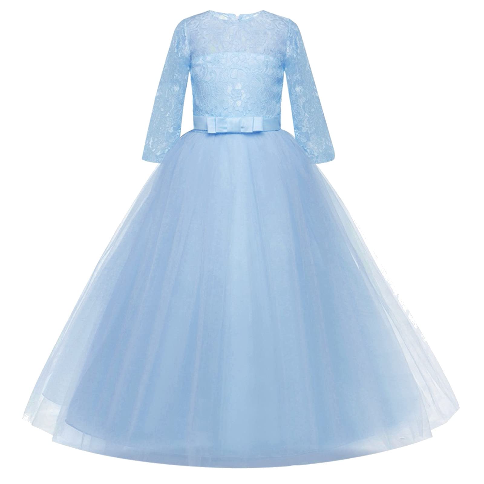 **Elegant Purple Tulle Flower Girl Dress for Toddler Girls - Princess Ball Gown Bridesmaid Pageant Party Dress (Blue, 9-10 Years) - Perfect for Weddings, Proms & Formal Events**