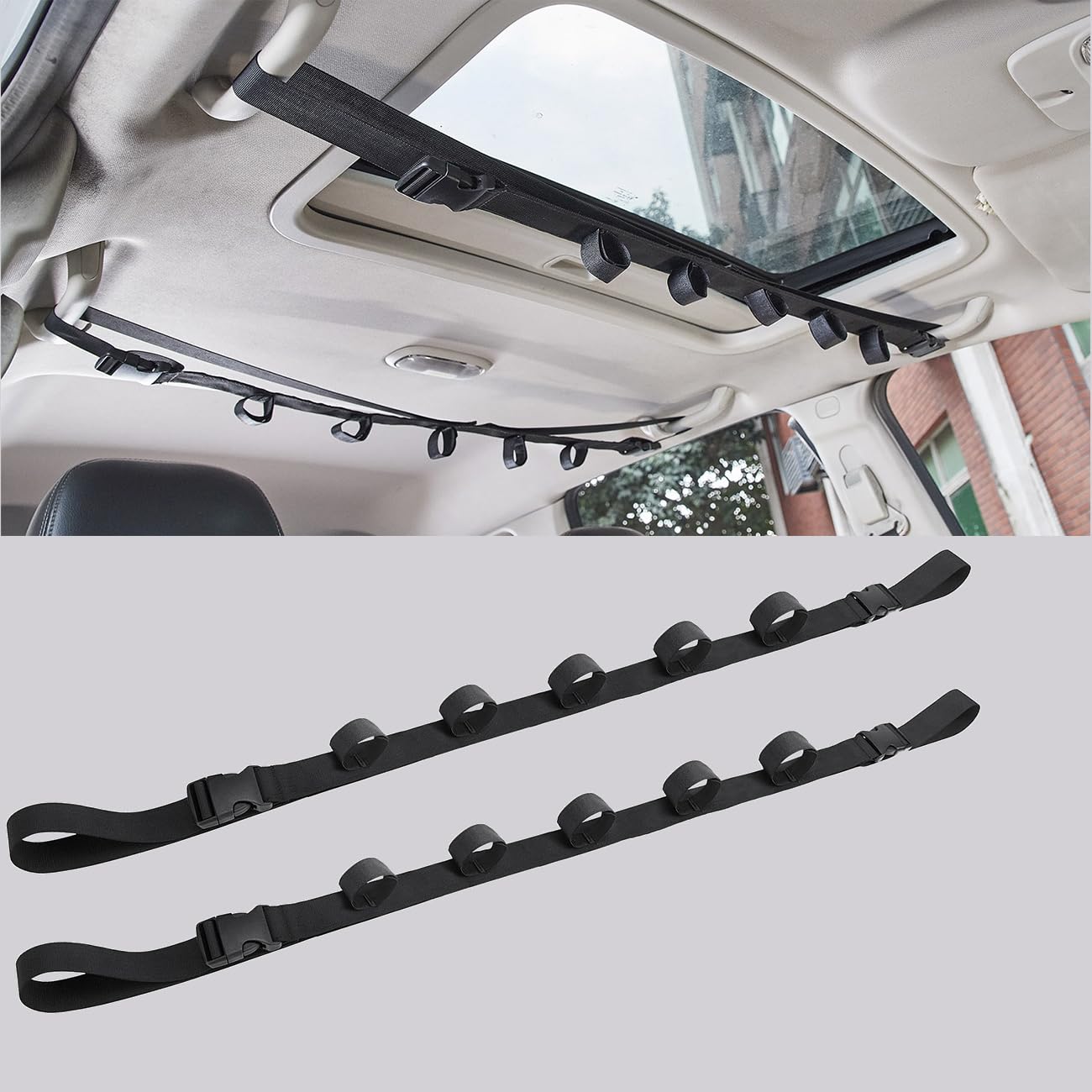 Car Fishing Rod Holder for SUV, Truck, Van, Jeep & Wagon - 2 Styles (Roof Rack & Backseat Holder) | Secure Fishing Pole Storage for Road Trips & Outdoor Adventures