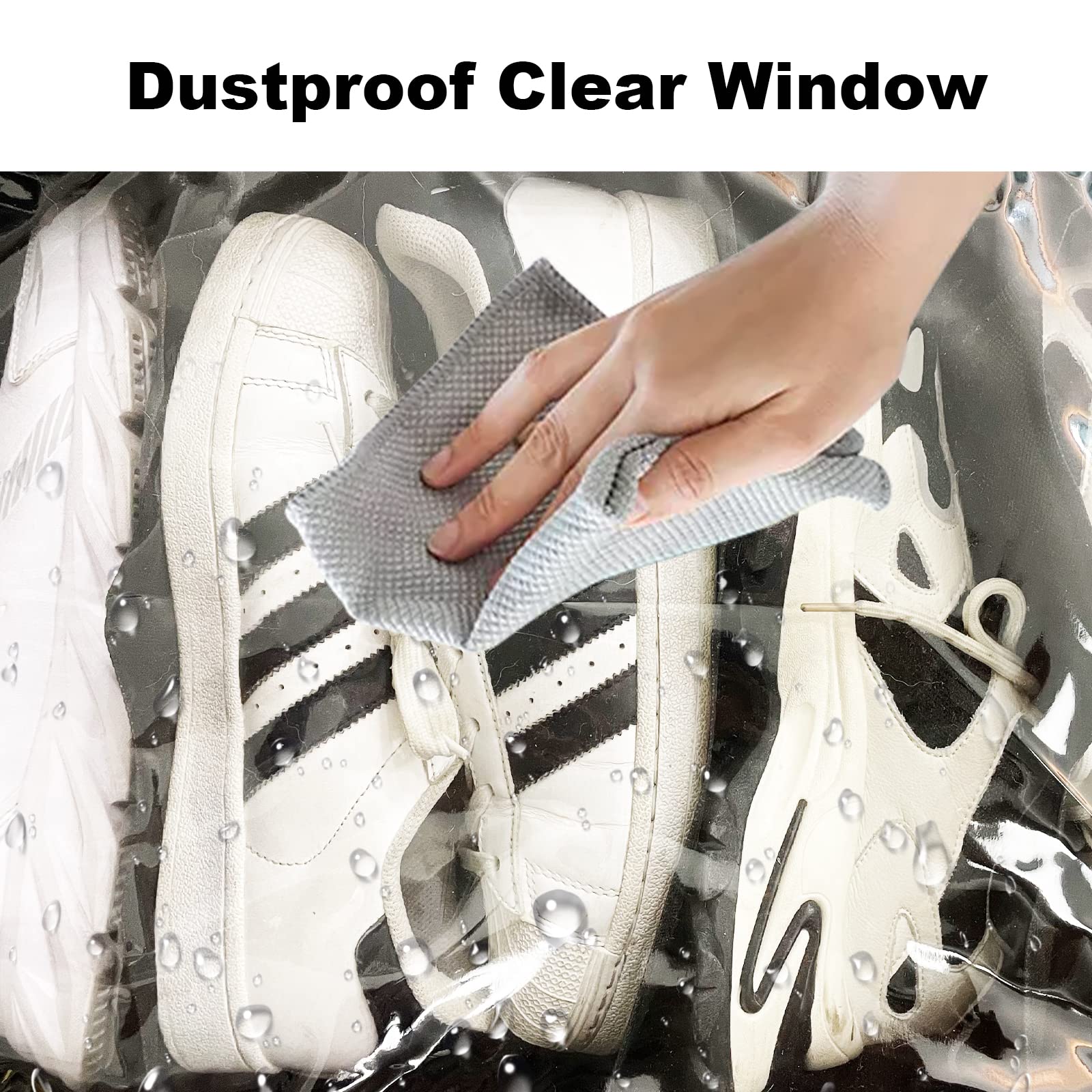 Under Bed Shoe Storage Organizer 2 Pack - Fits 24 Pairs, Foldable Shoe Rack with Clear Window & Sturdy Handles, Space-Saving Closet Organizer for Sneakers, Boots & Sandals - Perfect for Bedroom, Dorm & Small Spaces