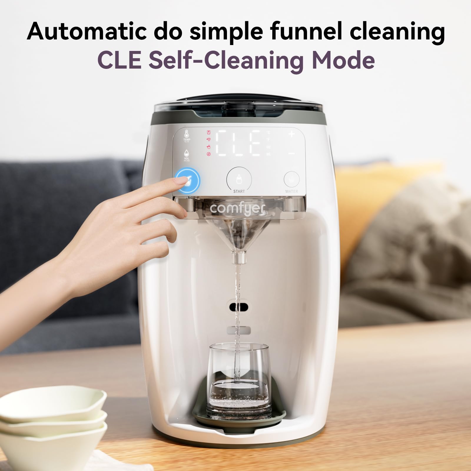 Comfyer Instant Formula Maker - Automatic Baby Formula Dispenser Machine with Precise Temperature Control, Customizable Settings for All Bottle & Formula Brands (White) - Perfect for Busy Parents, Night Feedings & On-the-Go Use
