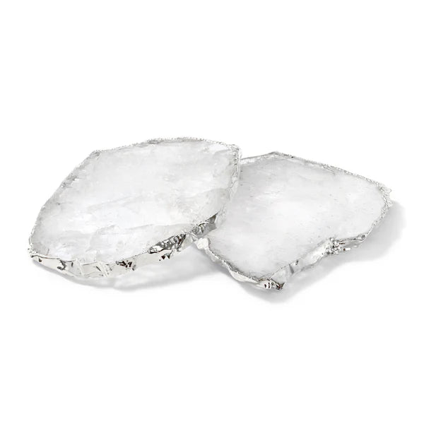 Premium Kivita Crystal & Silver Coasters Set of 2 - Elegant Drink Coasters for Wine Glasses, Coffee Cups & Home Decor - Perfect for Dinner Parties, Weddings & Housewarming Gifts