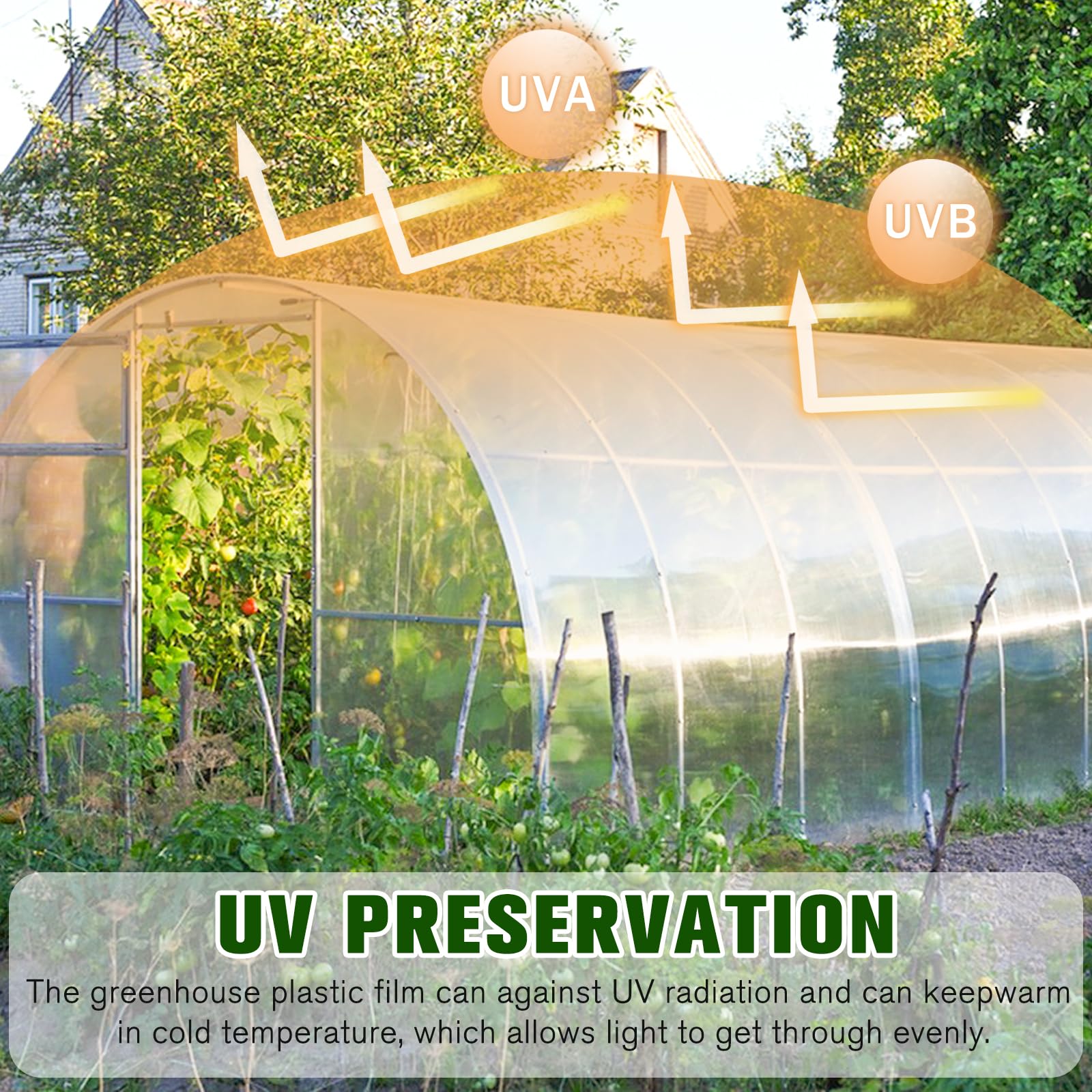 6 mil Clear Greenhouse Plastic Sheeting - 25x40 FT UV Resistant Waterproof Poly Tarp for Hoop Houses, Farm & Garden Cover | Durable Outdoor Plant Protection for Year-Round Growing