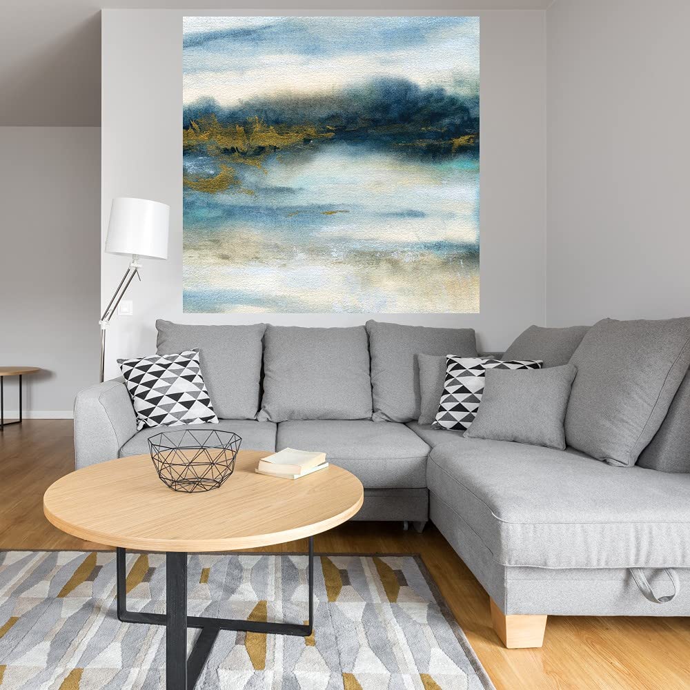 Golden Marshlands Fine Art Canvas Wall Decor by Carol Robinson - 22x22 Inch Ready to Hang Painting for Living Room, Bedroom, Office & More - Perfect for Home, Office & Commercial Spaces
